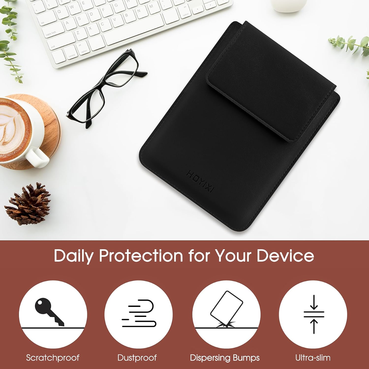 ESTUCHE UNIVERSAL HOYIXI PARA LECTOR EBOOK 6.8-7 PULGADAS NEGRO - 5