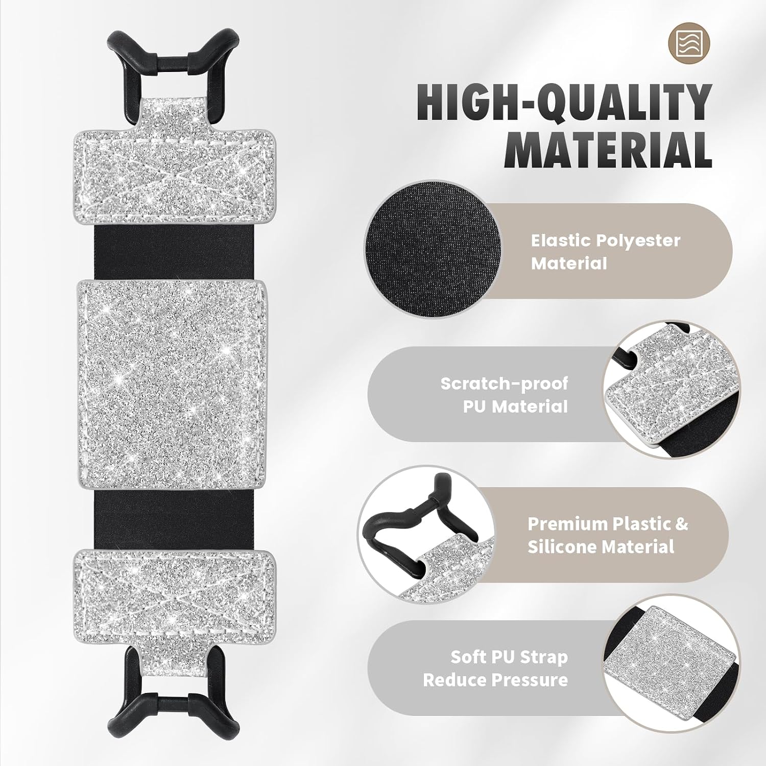 ESTUCHE MOKO SOFT HAND STRAP PARA KINDLE Y FIRE TABLET 6-8 PULGADAS PLATEADO BRILLANTE - 3