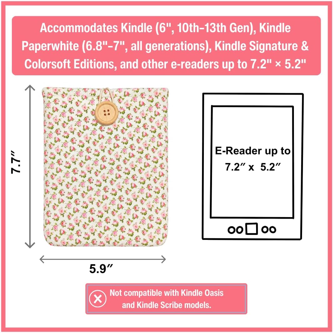 ESTUCHE PARA KINDLE ZOSIANA DESIGNS FLORAL DAISY COMPATIBLE PAPERWHITE Y BASIC 6'' - 5