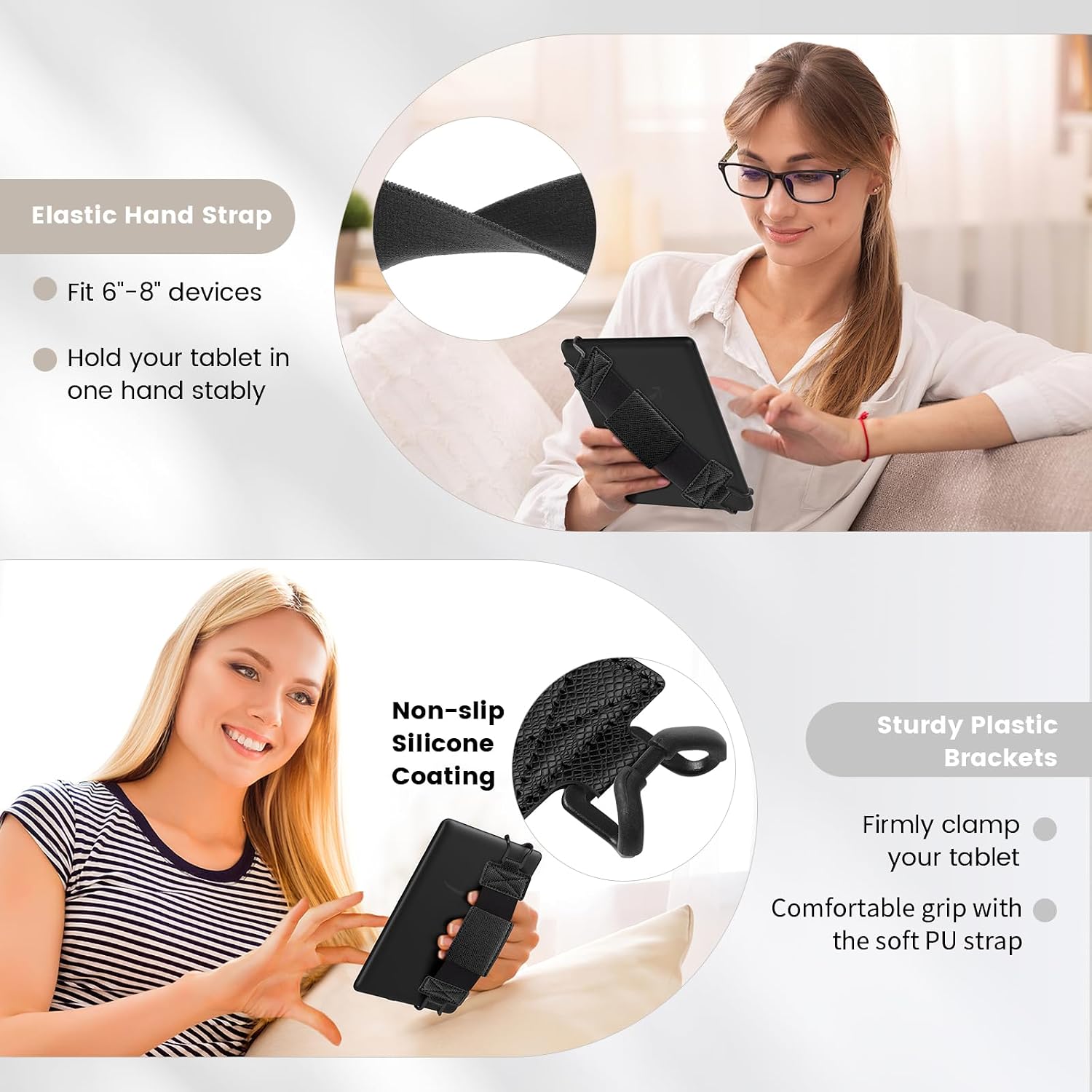SOPORTE DE MANO MOKO PARA TABLETS Y EREADERS 6-8 PULGADAS NEGRO - 5