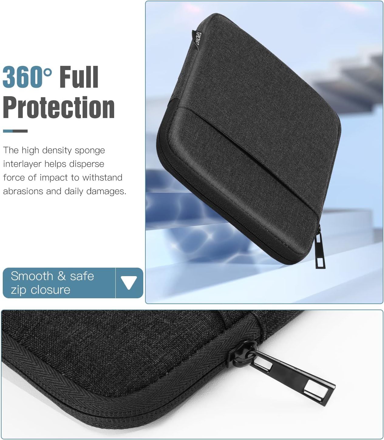 FUNDA PARA EREADER TIMOVO 6-7 PULGADAS NEGRA - 4