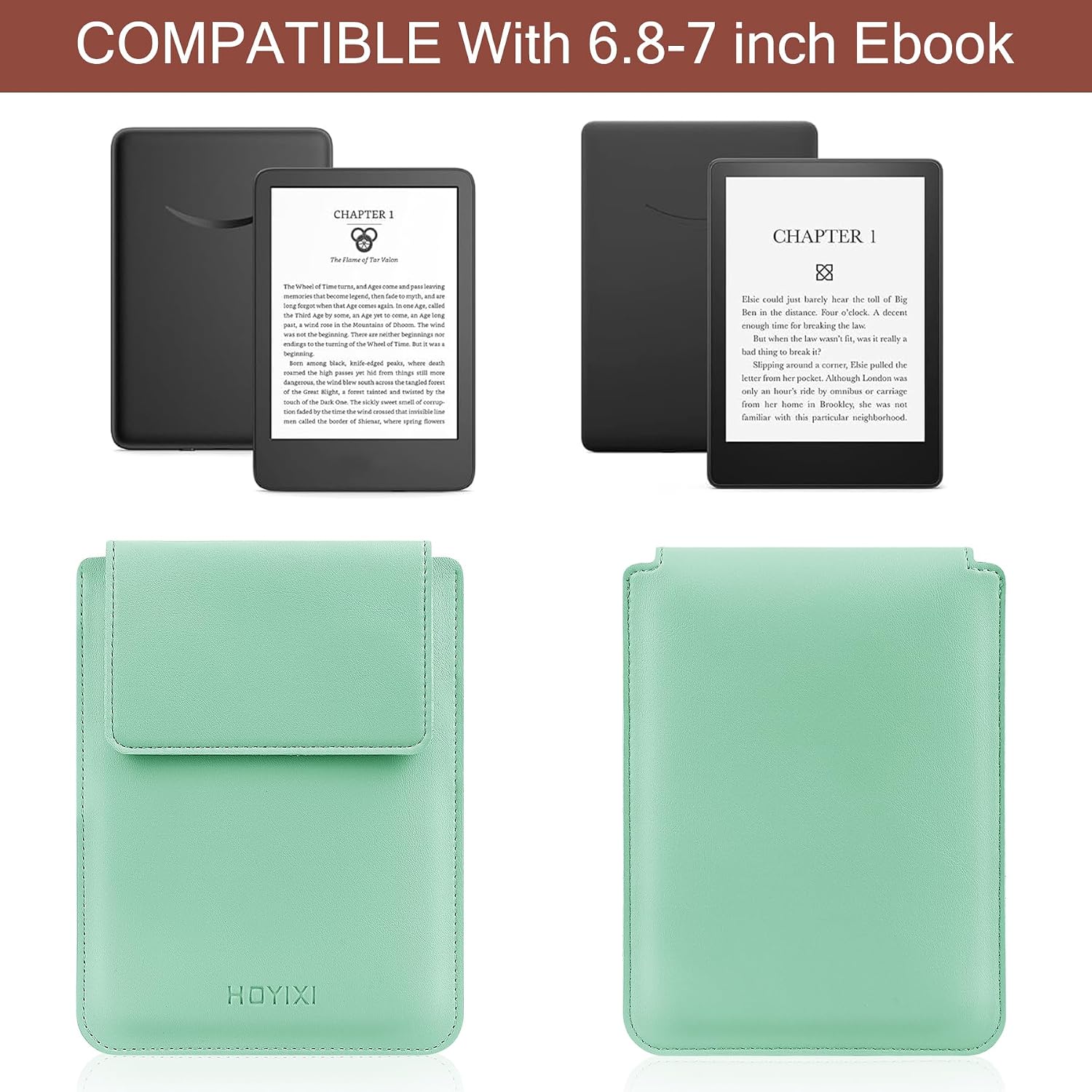 ESTUCHE UNIVERSAL HOYIXI PARA LECTOR EBOOK 6.8-7 PULGADAS VERDE - 2