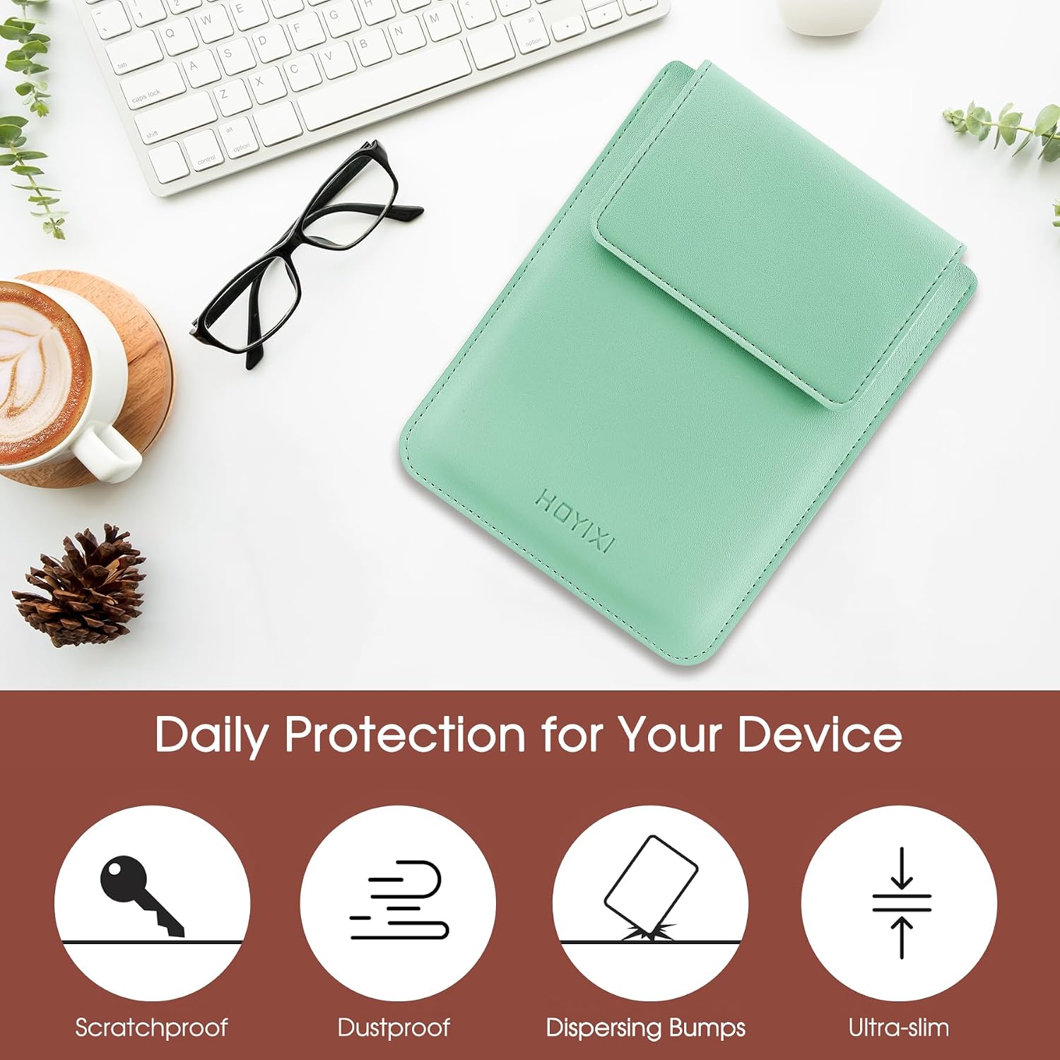 ESTUCHE UNIVERSAL HOYIXI PARA LECTOR EBOOK 6.8-7 PULGADAS VERDE - 5