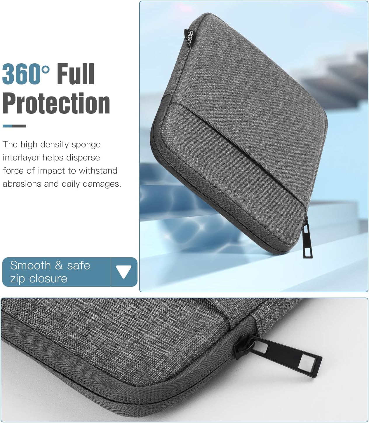 ESTUCHE PARA EREADER TIMOVO 6-7 PULGADAS GRIS OSCURO - 4