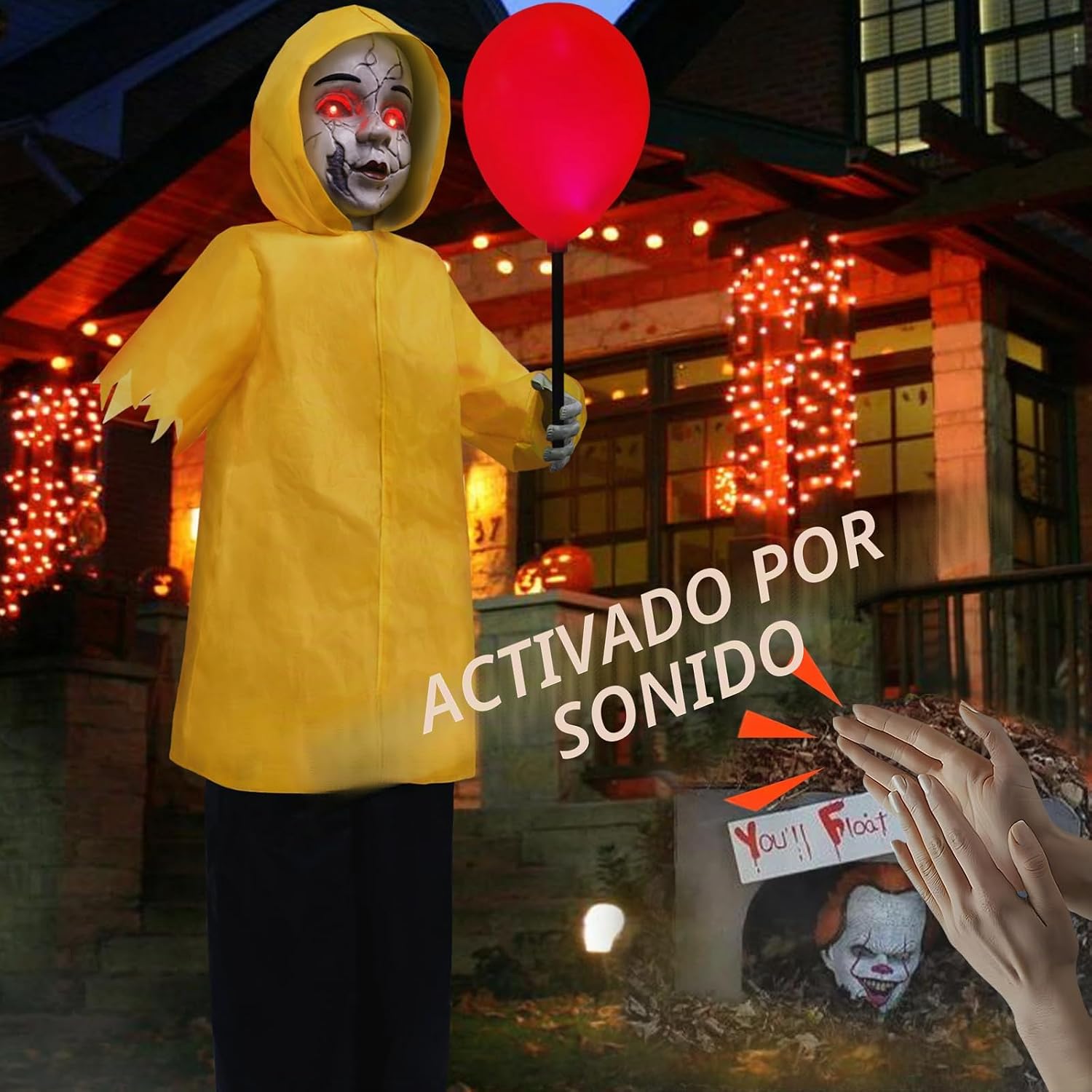 DECORACIÓN DE HALLOWEEN EXTERIOR HALLOWEEN FIGURA ANIMATRÓNICA 1.2 M - 4