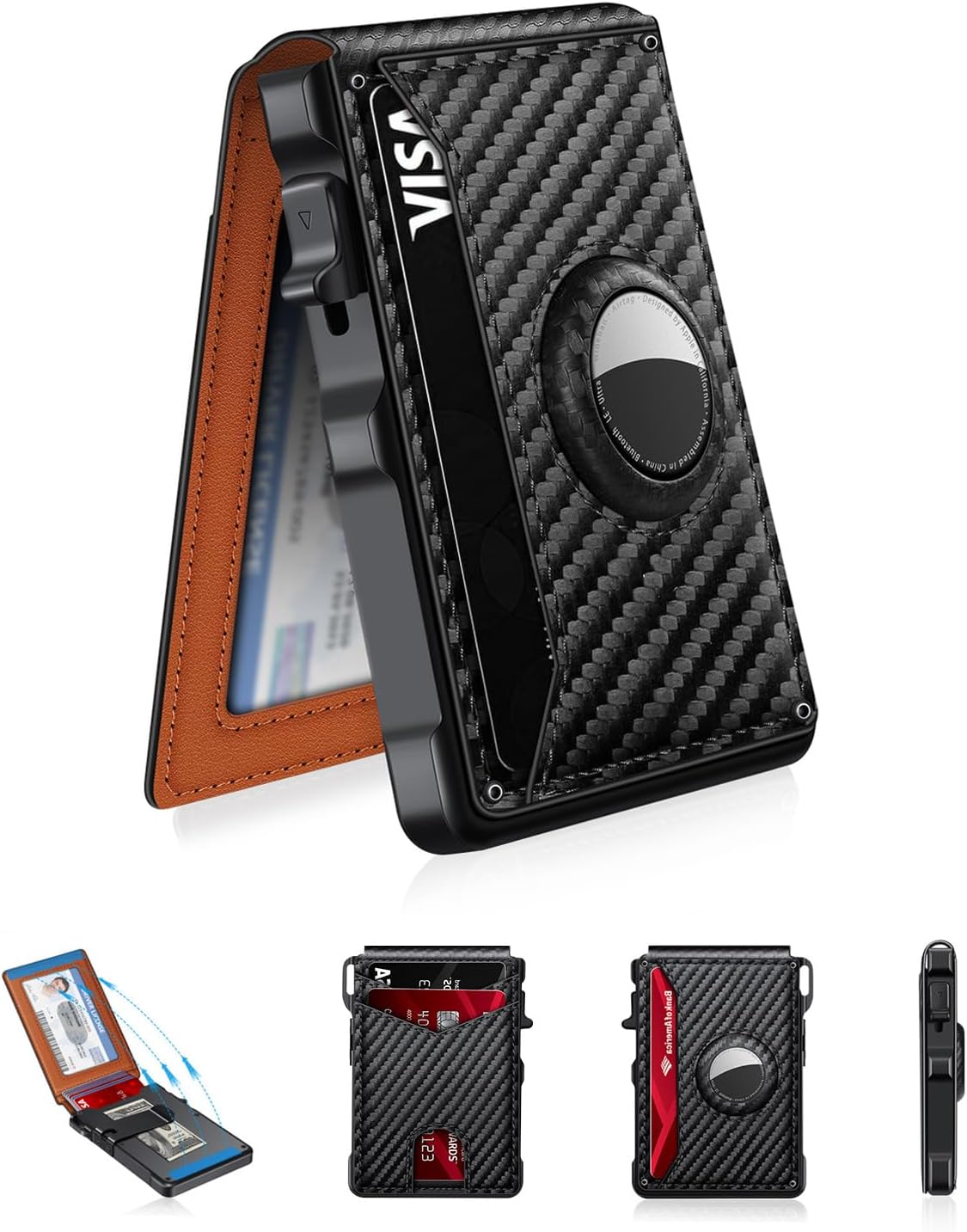 BILLETERA PARA HOMBRE KIKVES V20 CON SOPORTE PARA AIRTAG Y BLOQUEO RFID - 1