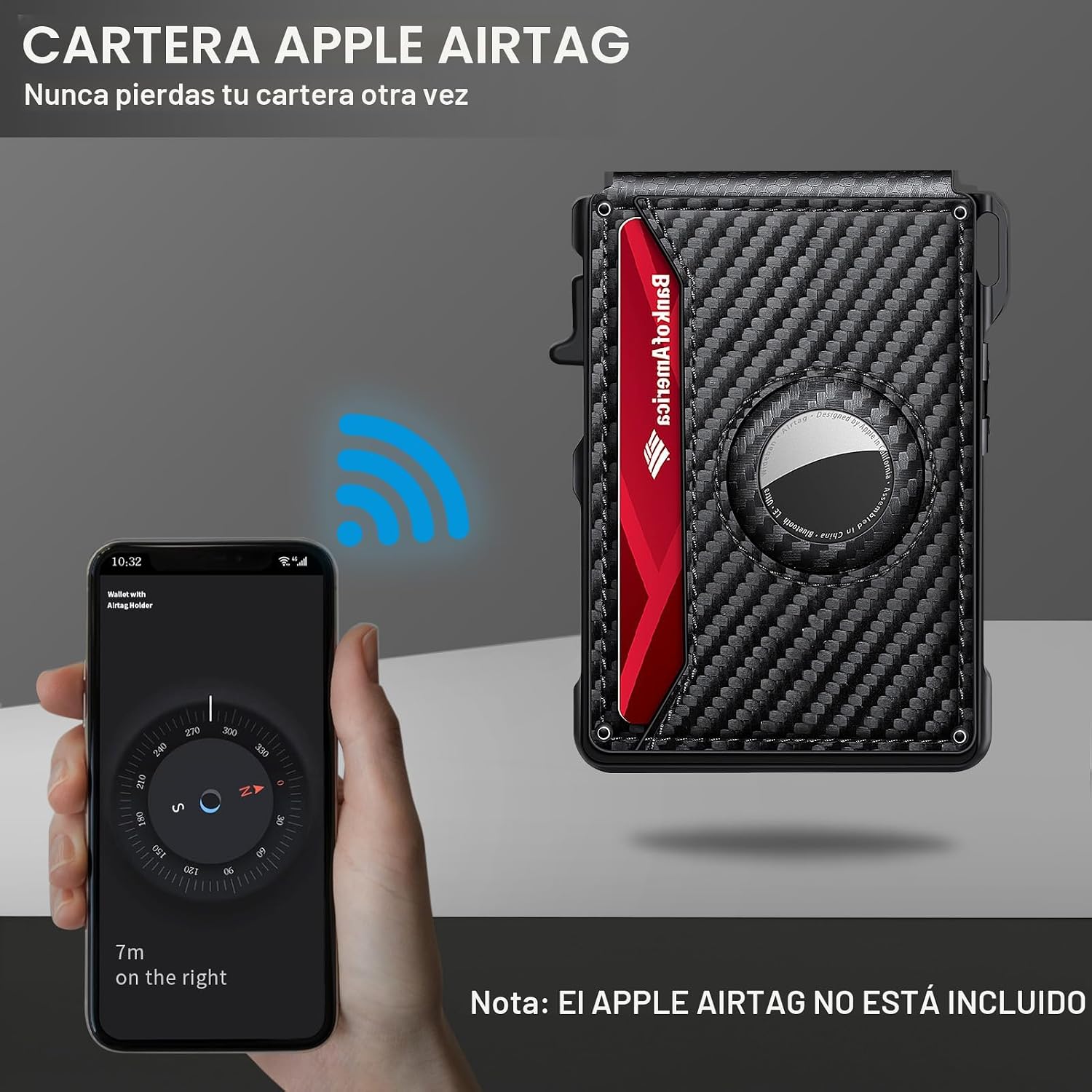 BILLETERA PARA HOMBRE KIKVES V20 CON SOPORTE PARA AIRTAG Y BLOQUEO RFID - 4