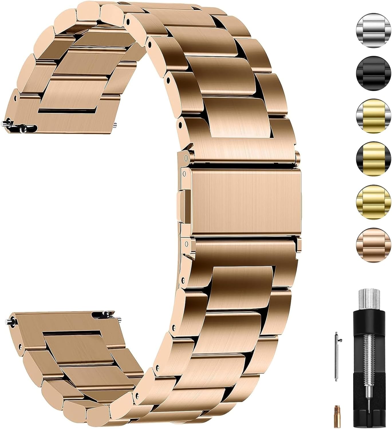 CORREA PARA RELOJ FULLMOSA 20MM METAL CON LIBERACIÓN RÁPIDA COMPATIBLE GARMIN Y SAMSUNG - 1