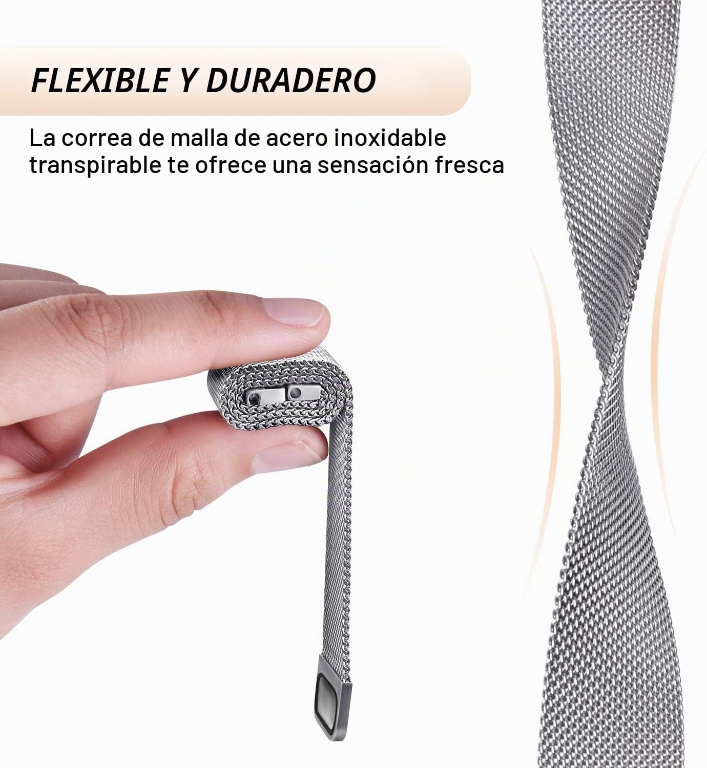 CORREA PARA RELOJ YILED 20MM Y 22MM MALLA DE ACERO INOXIDABLE CON LIBERACIÓN RÁPIDA - 3