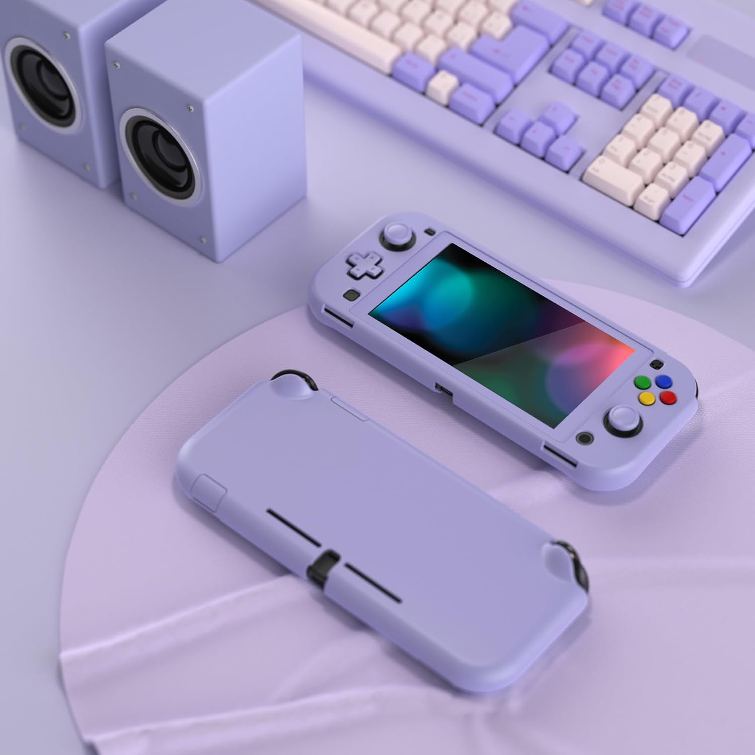 PROTECTOR RÍGIDO CON GRIP EXTREMERATE PLAYVITAL PARA NINTENDO SWITCH LITE VIOLETA CLARO - 3