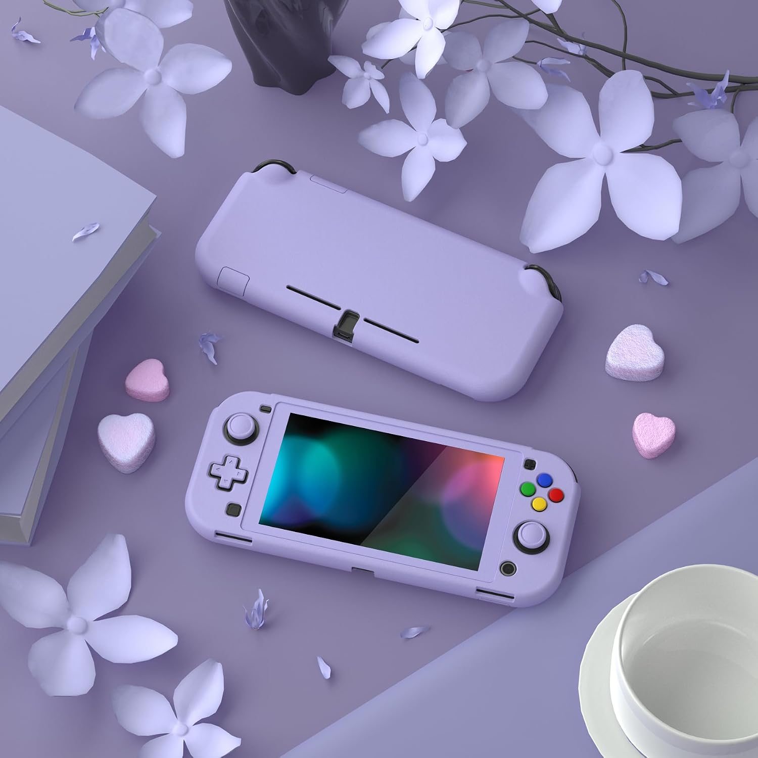 PROTECTOR RÍGIDO CON GRIP EXTREMERATE PLAYVITAL PARA NINTENDO SWITCH LITE VIOLETA CLARO - 4