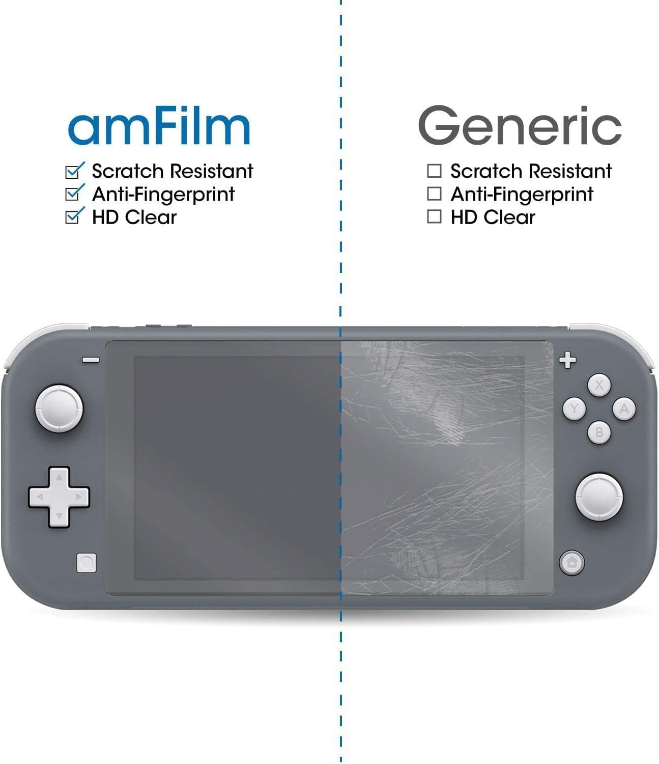 PROTECTOR DE PANTALLA AMFILM PARA NINTENDO SWITCH LITE 2019 VIDRIO TEMPLADO 3 UNIDADES - 4