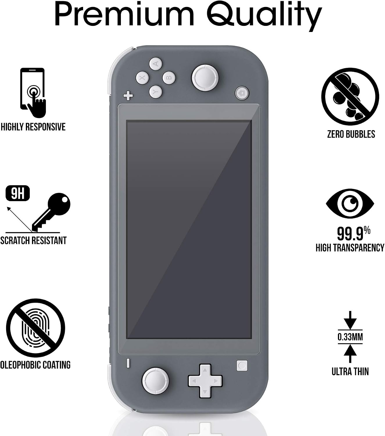 PROTECTOR DE PANTALLA AMFILM PARA NINTENDO SWITCH LITE 2019 VIDRIO TEMPLADO 3 UNIDADES - 5