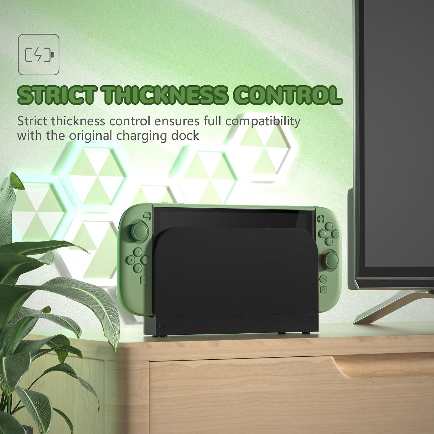 PROTECTOR RÍGIDO PLAYVITAL PARA NINTENDO SWITCH 2 CON SOPORTE EXTRA Y TAPAS PARA JOYSTICK COLOR MATCHA GREEN - 4
