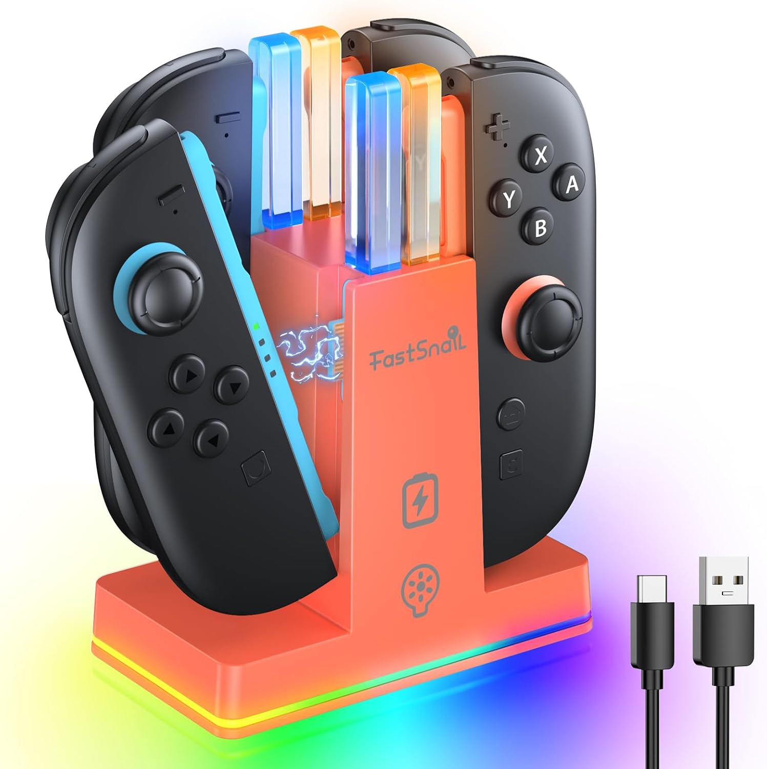 BASE CARGADORA FASTSNAIL SWITCH 2 PARA JOYCON NINTENDO SWITCH 2 - 1