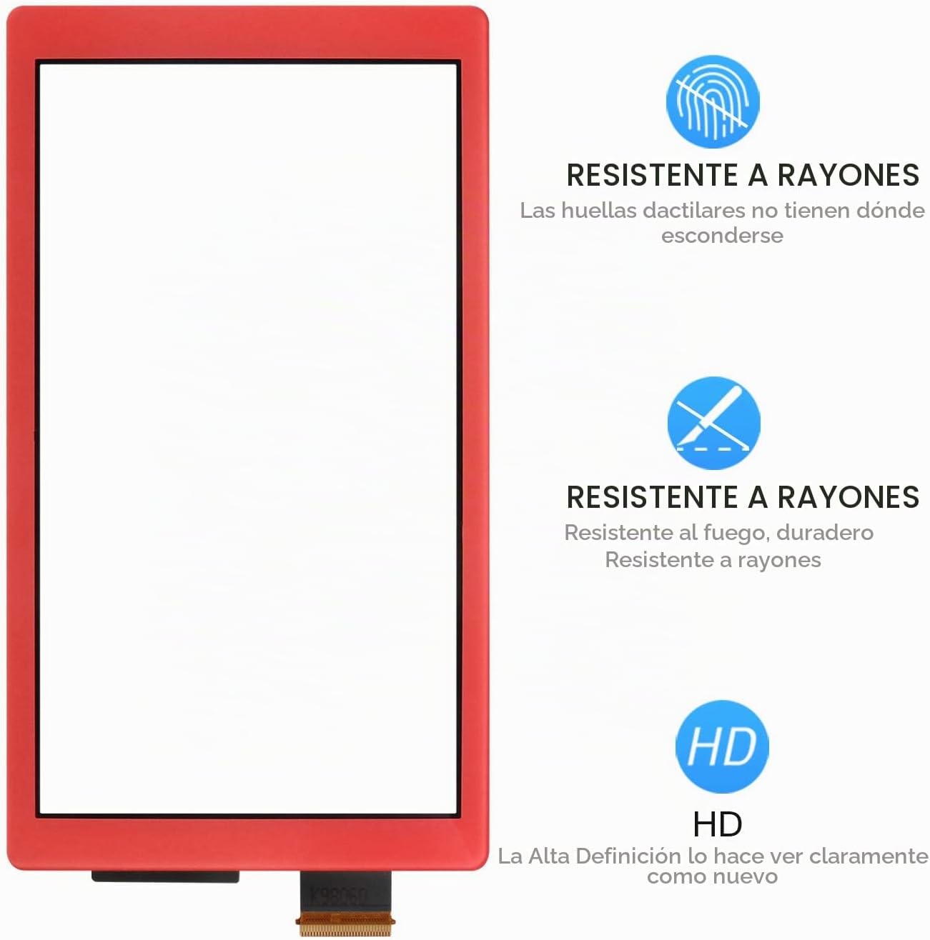 PANTALLA TÁCTIL PARA NINTENDO SWITCH LITE A-MIND CORAL CON KIT DE REPARACIÓN Y PROTECTOR - 2