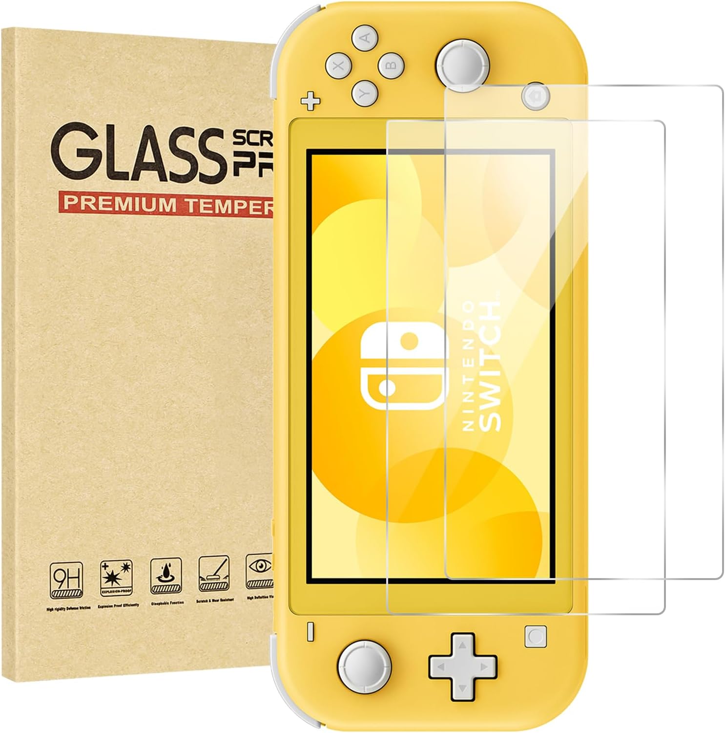 PROTECTOR DE PANTALLA DE VIDRIO TEMPLADO JNGNPN PARA SWITCH LITE 2019 5.5 PULGADAS 2 UNIDADES - 1