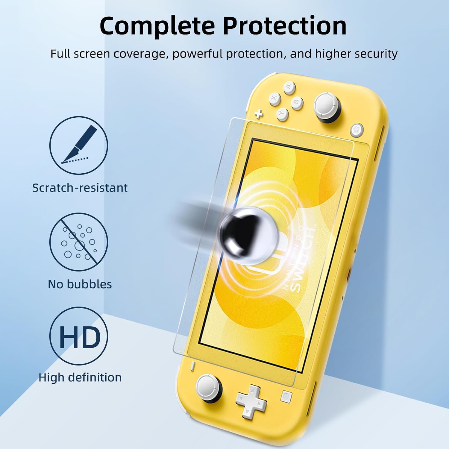 PROTECTOR DE PANTALLA DE VIDRIO TEMPLADO JNGNPN PARA SWITCH LITE 2019 5.5 PULGADAS 2 UNIDADES - 2