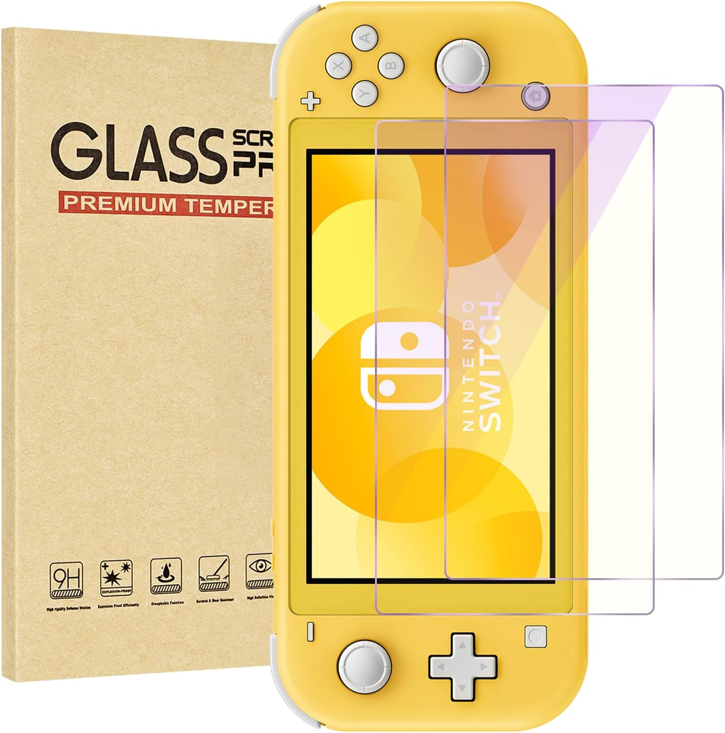 PROTECTOR DE PANTALLA JNGNPN PARA SWITCH LITE 2019 5.5 PULGADAS 2 UNIDADES FILTRO LUZ AZUL - 1