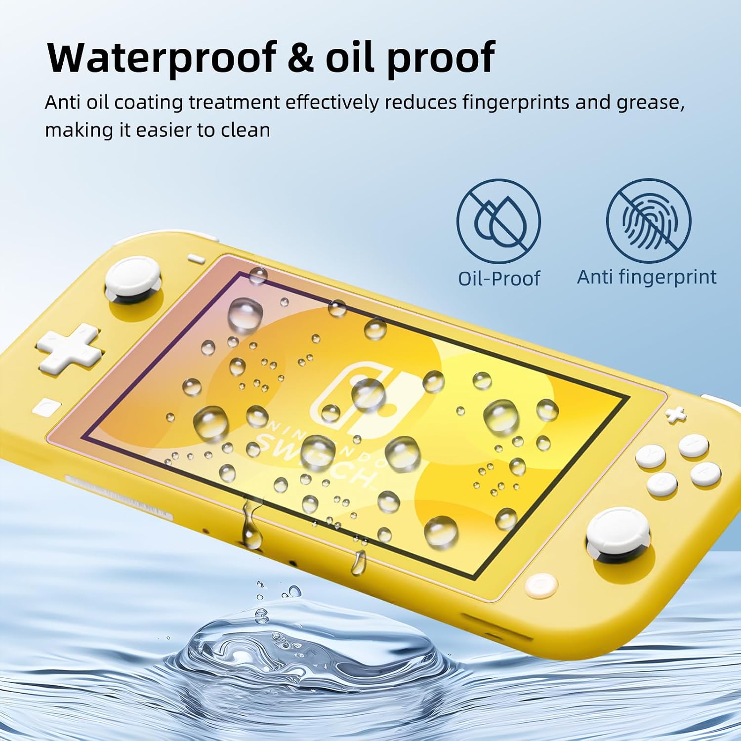 PROTECTOR DE PANTALLA JNGNPN PARA SWITCH LITE 2019 5.5 PULGADAS 2 UNIDADES FILTRO LUZ AZUL - 5