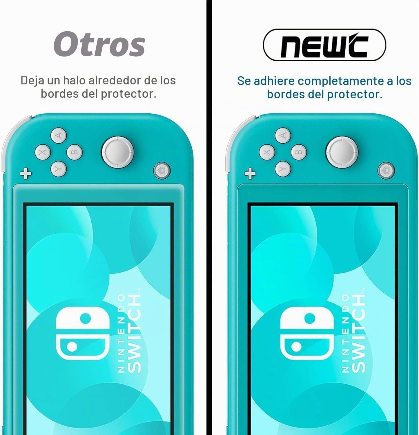 PROTECTOR DE PANTALLA NEW'C PARA NINTENDO SWITCH LITE VIDRIO TEMPLADO HD TRANSPARENTE - 3