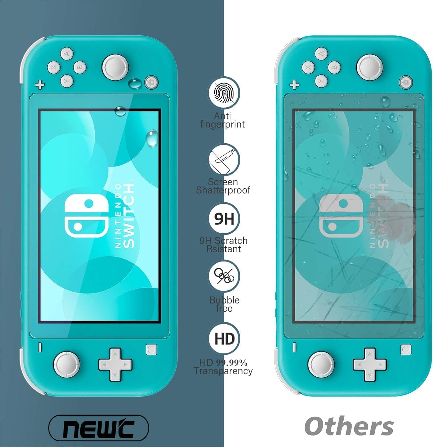 PROTECTOR DE PANTALLA NEW'C PARA NINTENDO SWITCH LITE VIDRIO TEMPLADO HD TRANSPARENTE - 4