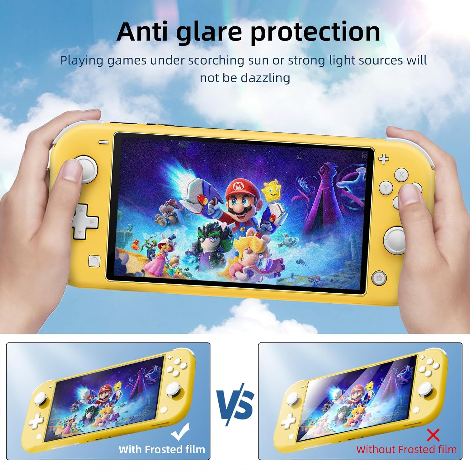 PROTECTOR DE PANTALLA TEMPLADO MATE JNGNPN PARA SWITCH LITE 2019 5.5 PULGADAS 2 UNIDADES - 3