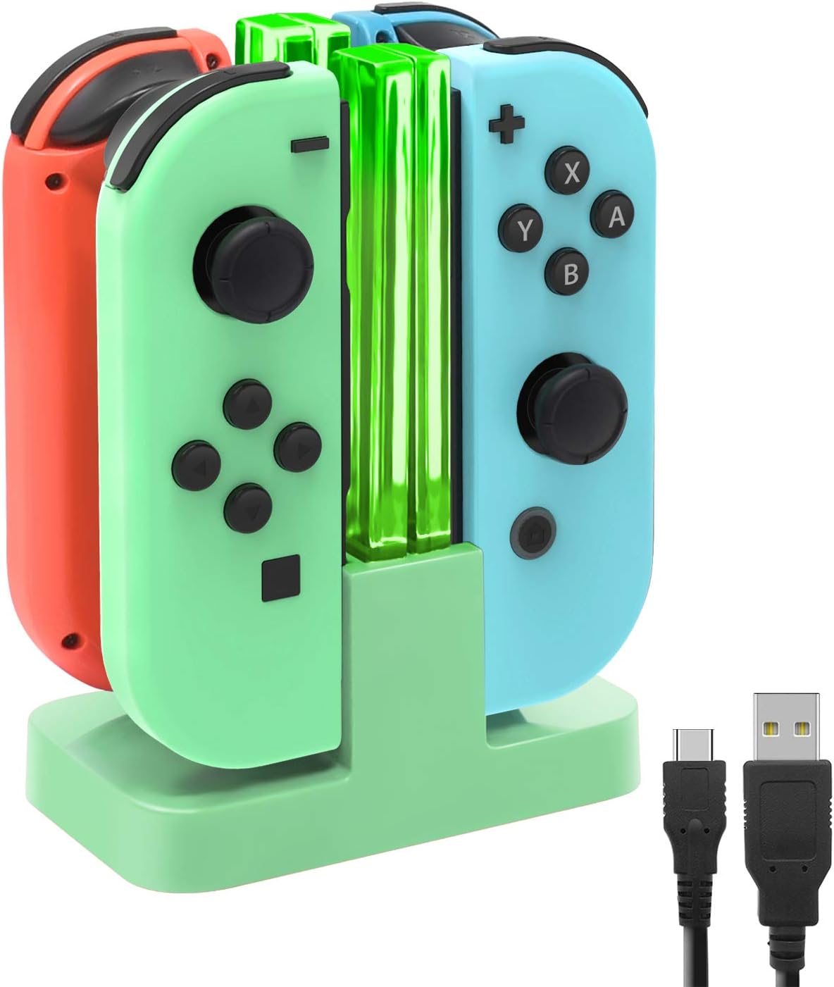 CARGADOR PARA JOYCONS FASTSNAIL PARA NINTENDO SWITCH VERDE - 1