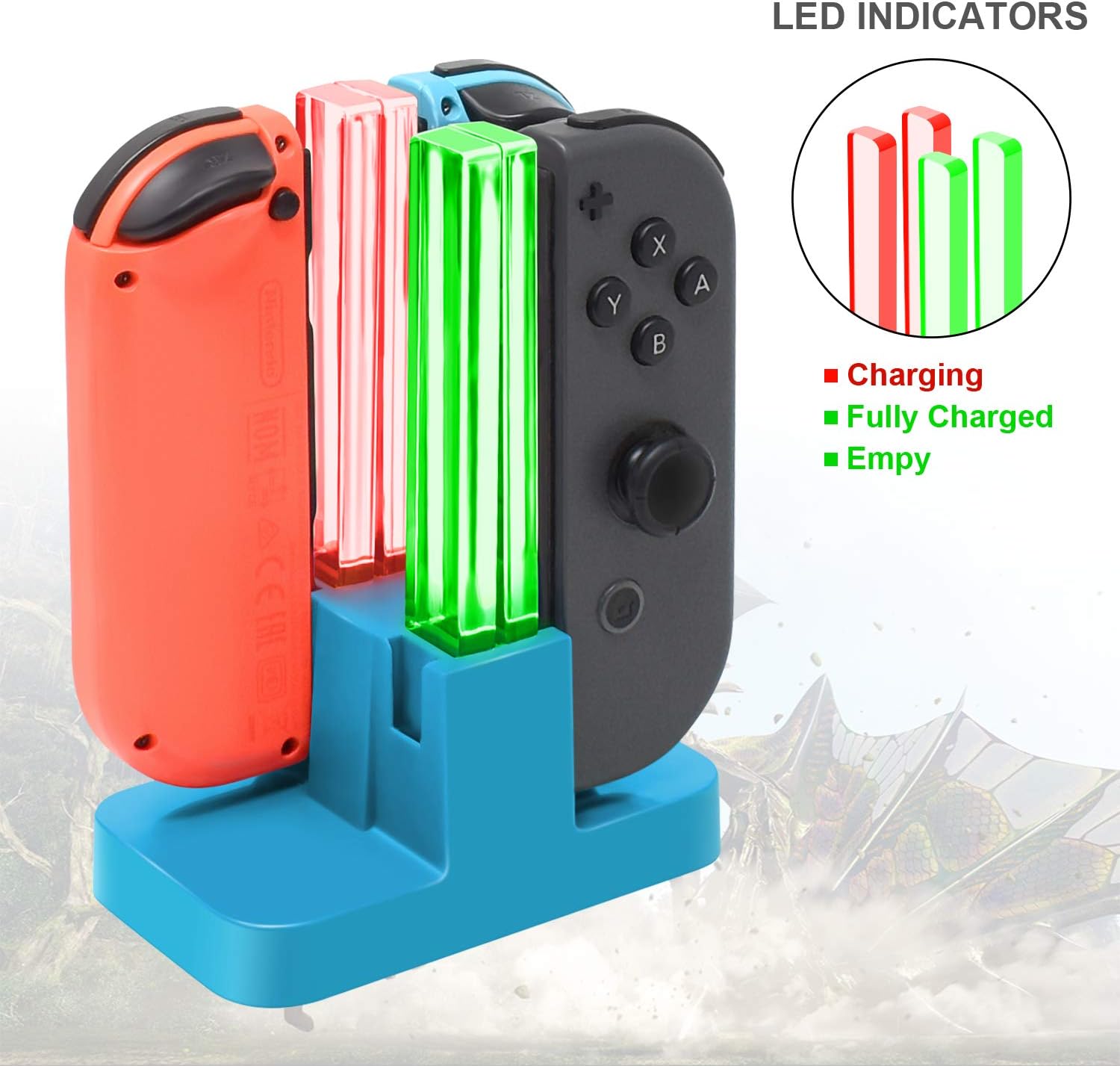 CARGADOR PARA CONTROL NINTENDO SWITCH FASTSNAIL JOYCONS AZUL - 4