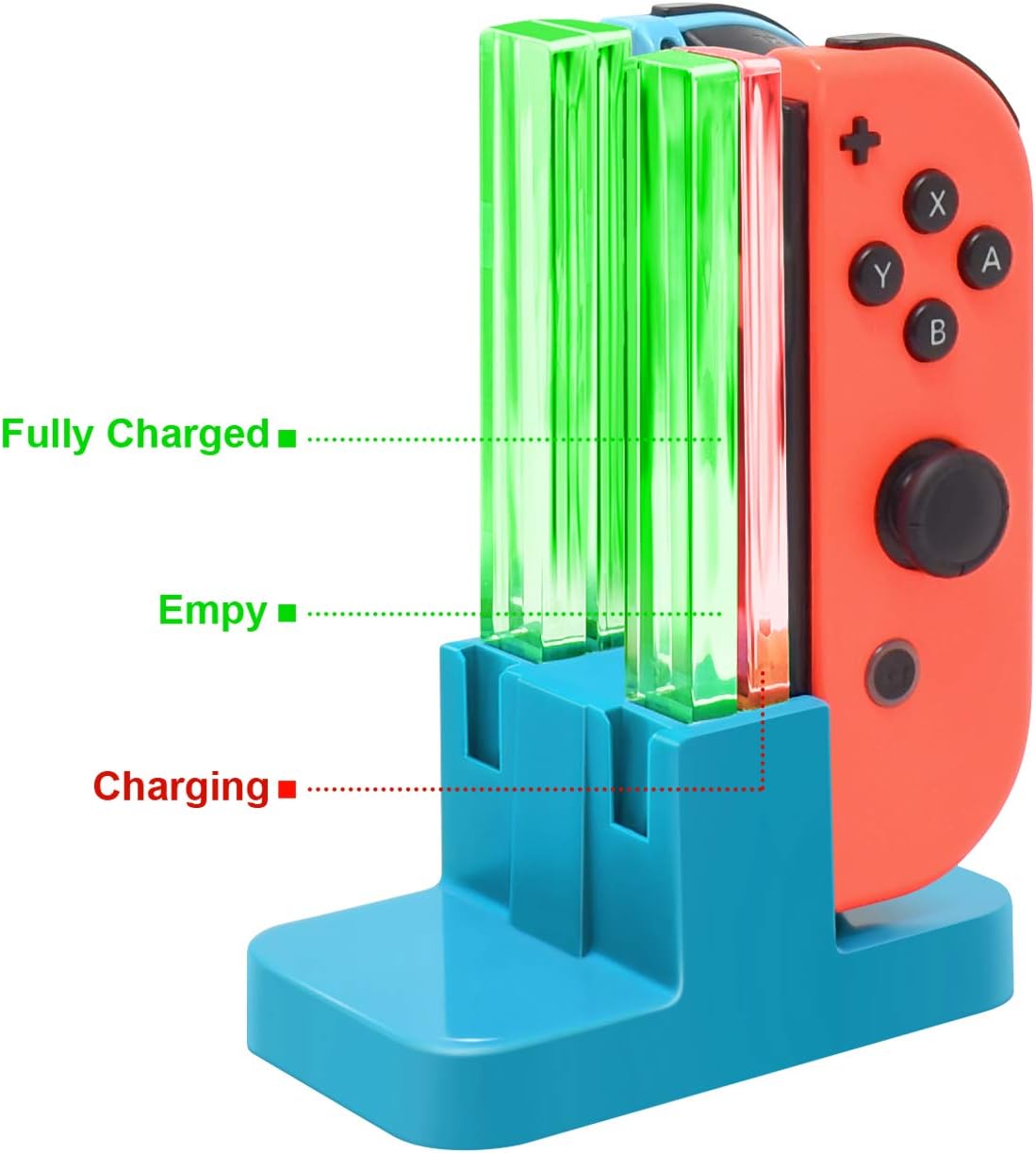 CARGADOR PARA CONTROL NINTENDO SWITCH FASTSNAIL JOYCONS AZUL - 5