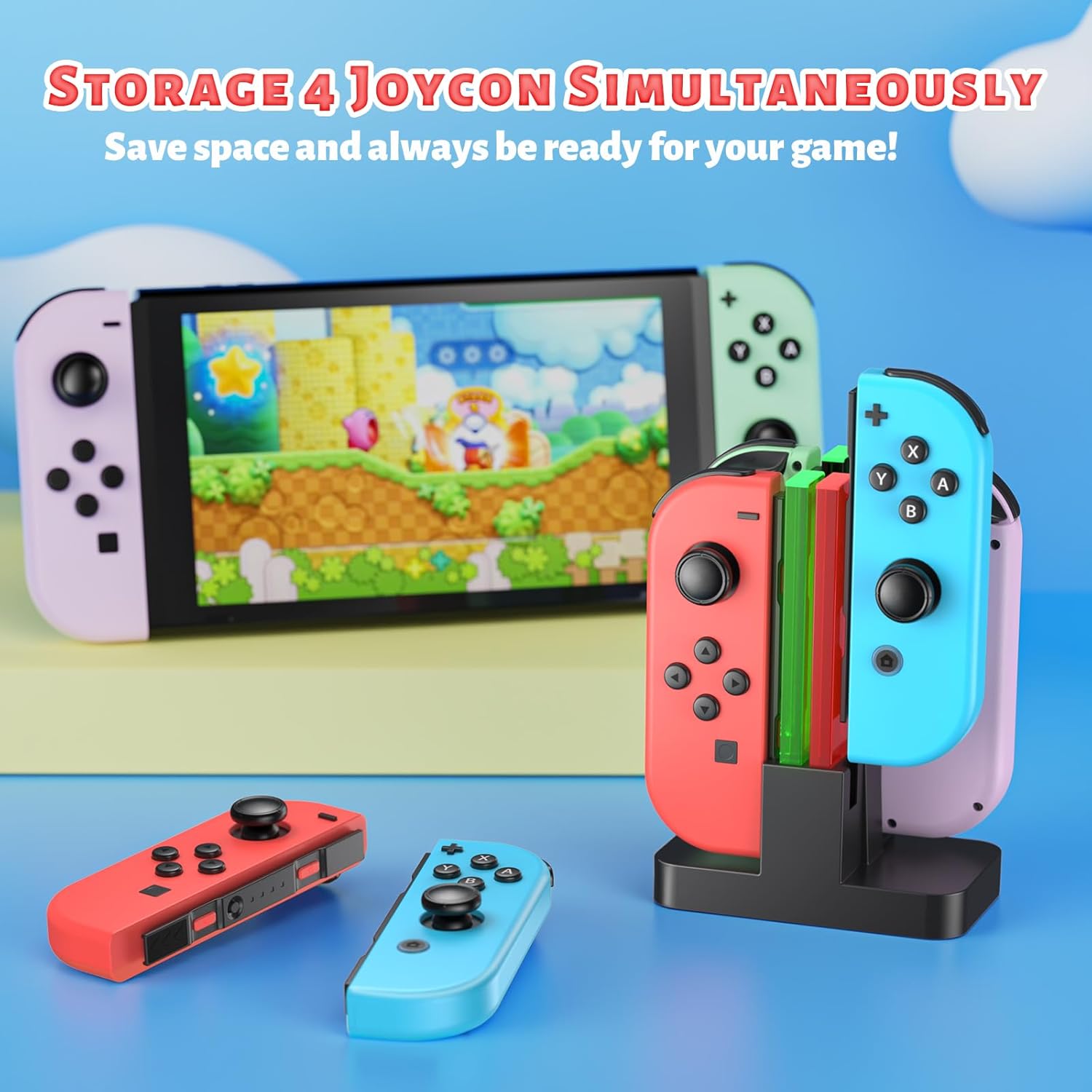 BASE CARGADORA FASTSNAIL PARA JOYCONS NINTENDO SWITCH - 3