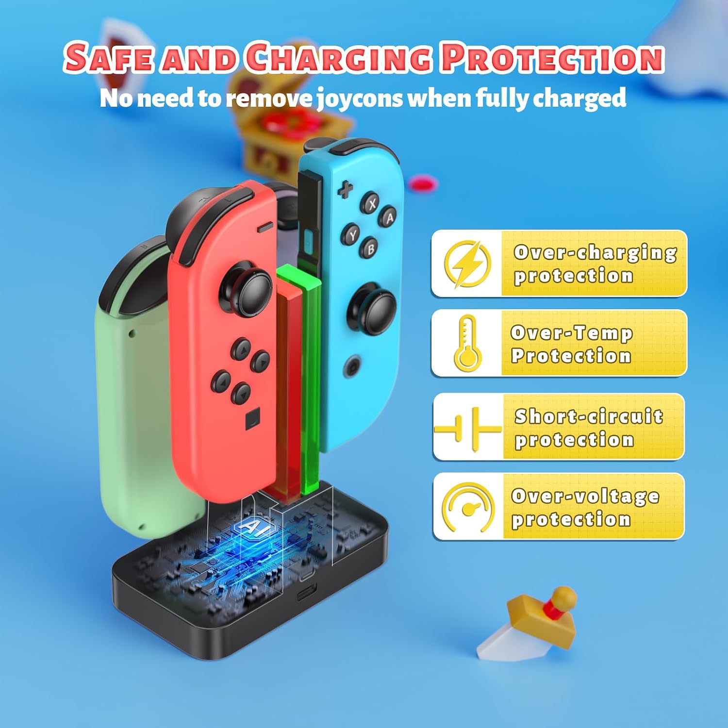 BASE CARGADORA FASTSNAIL PARA JOYCONS NINTENDO SWITCH - 4
