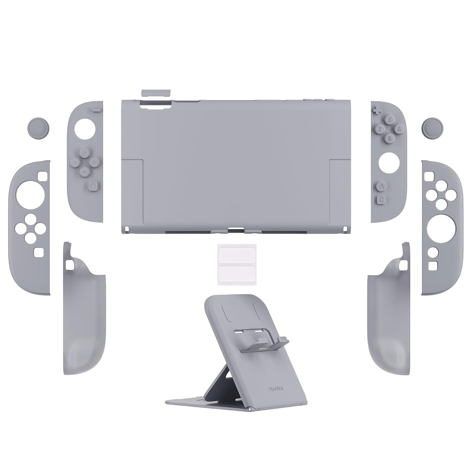 PROTECTOR RÍGIDO PLAYVITAL PARA NINTENDO SWITCH 2 CON SOPORTE EXTRA Y TAPAS PARA JOYSTICK COLOR GRIS - 2