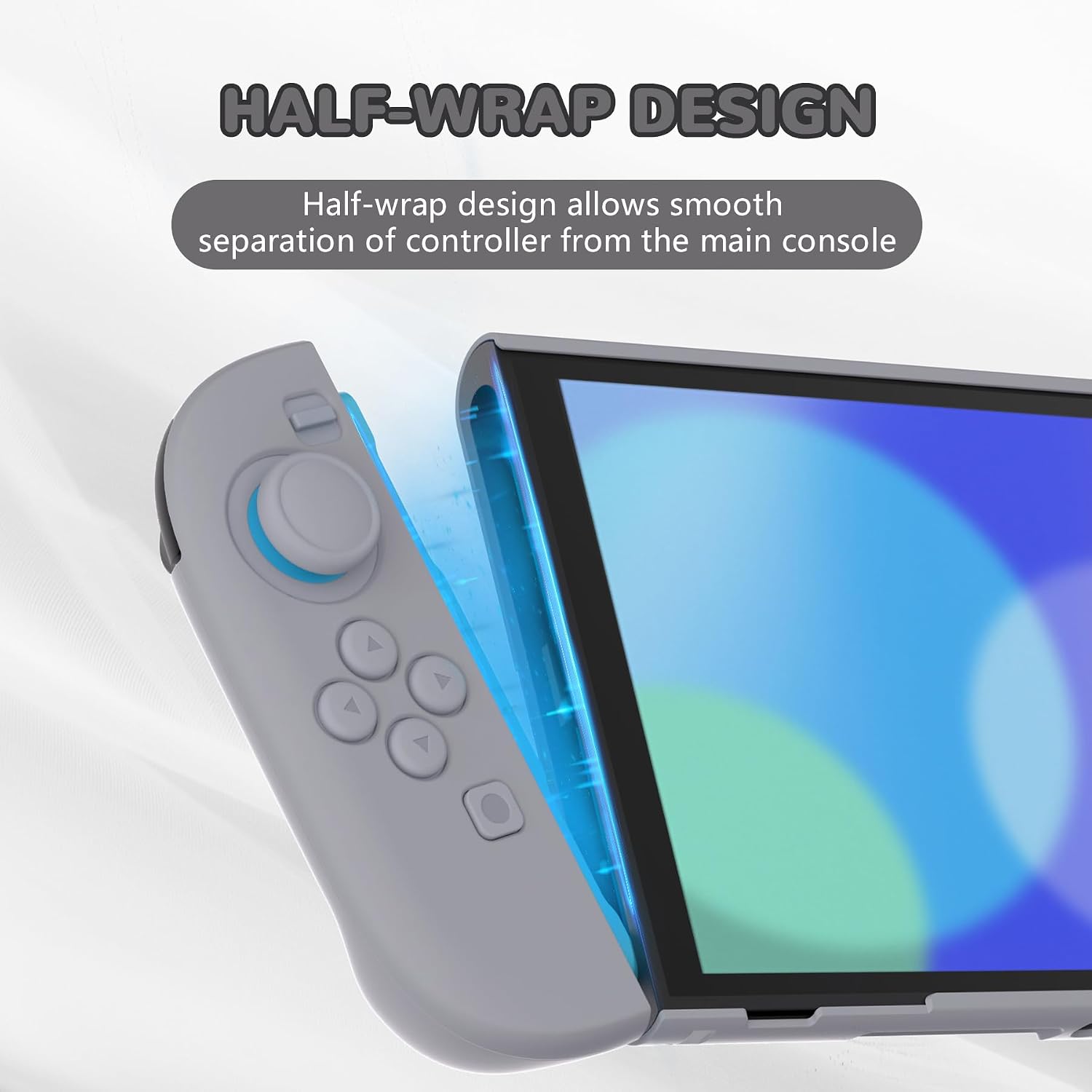 PROTECTOR RÍGIDO PLAYVITAL PARA NINTENDO SWITCH 2 CON SOPORTE EXTRA Y TAPAS PARA JOYSTICK COLOR GRIS - 3