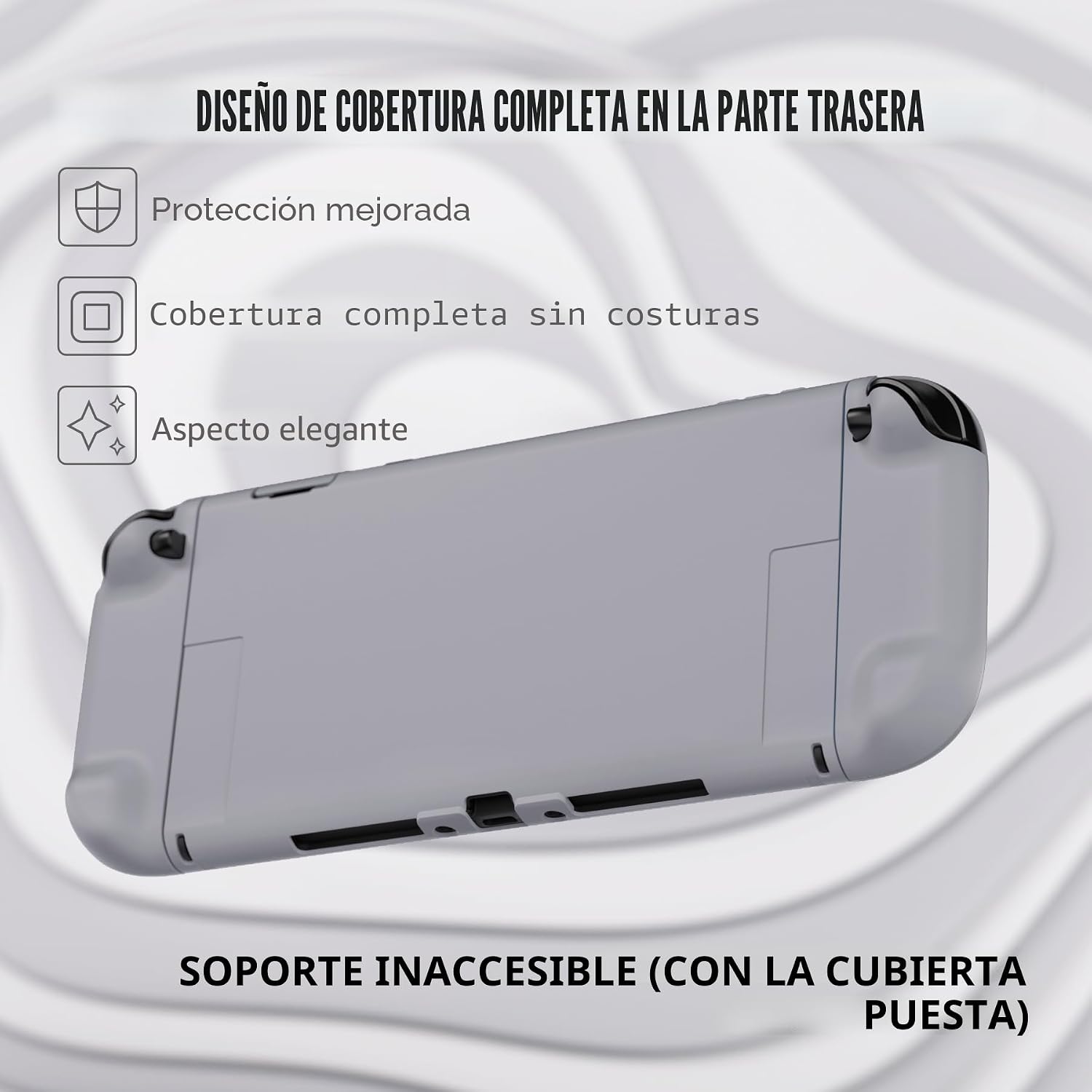 PROTECTOR RÍGIDO PLAYVITAL PARA NINTENDO SWITCH 2 CON SOPORTE EXTRA Y TAPAS PARA JOYSTICK COLOR GRIS - 5
