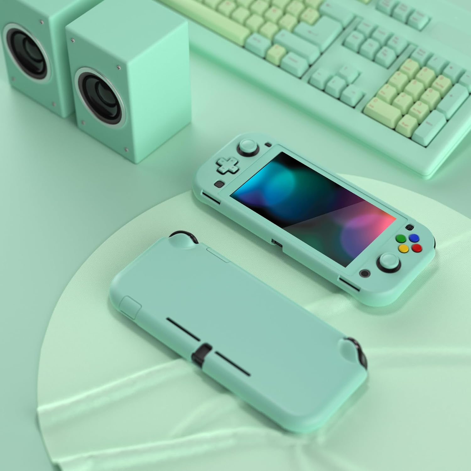 PROTECTOR CON GRIP EXTREMERATE PLAYVITAL MISTY GREEN PARA NINTENDO SWITCH LITE - 3