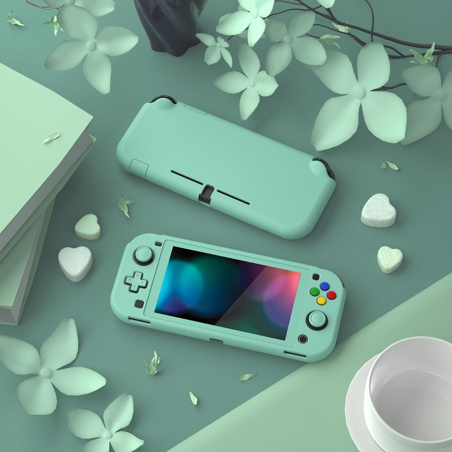 PROTECTOR CON GRIP EXTREMERATE PLAYVITAL MISTY GREEN PARA NINTENDO SWITCH LITE - 4