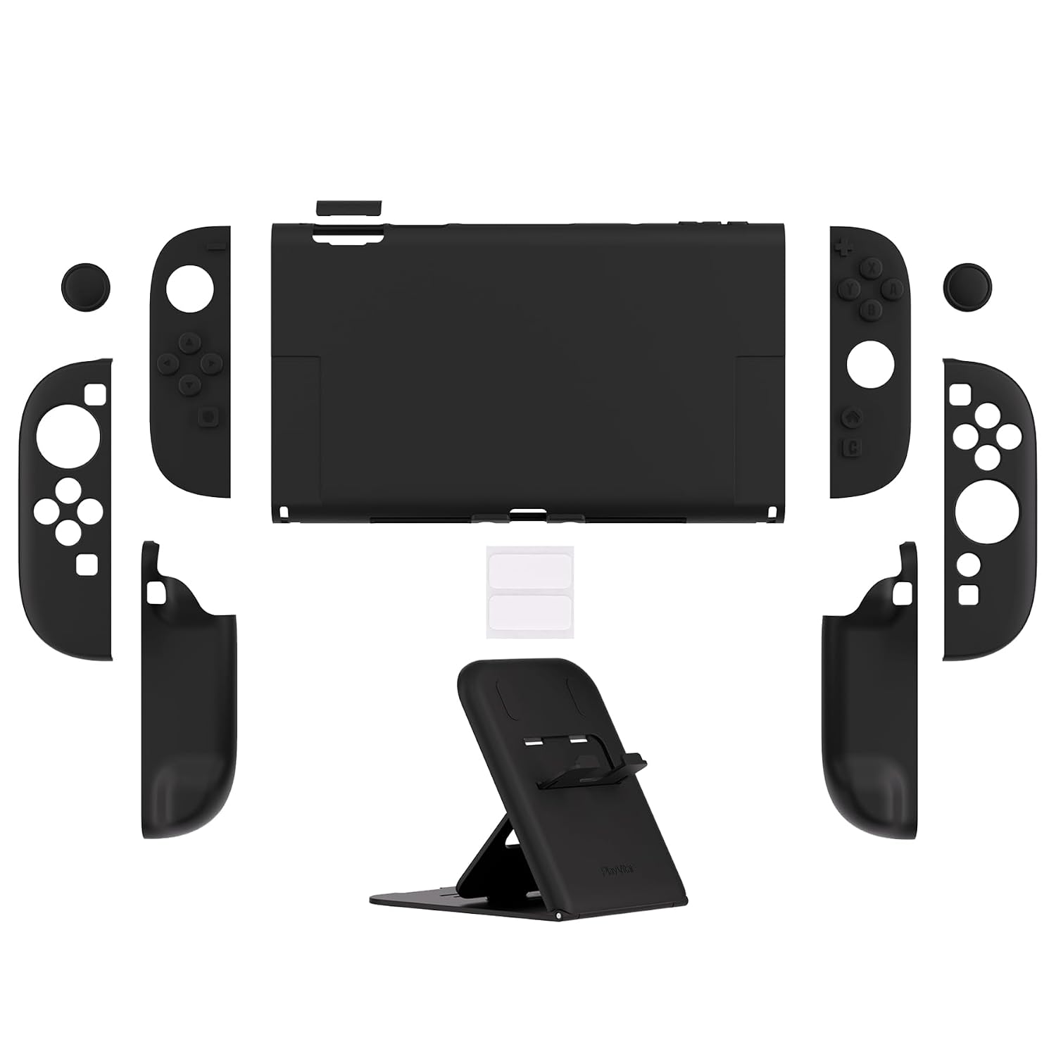 PROTECTOR PARA NINTENDO SWITCH 2 PLAYVITAL CON SOPORTE EXTRA Y TAPAS PARA JOYSTICK NEGRO - 2