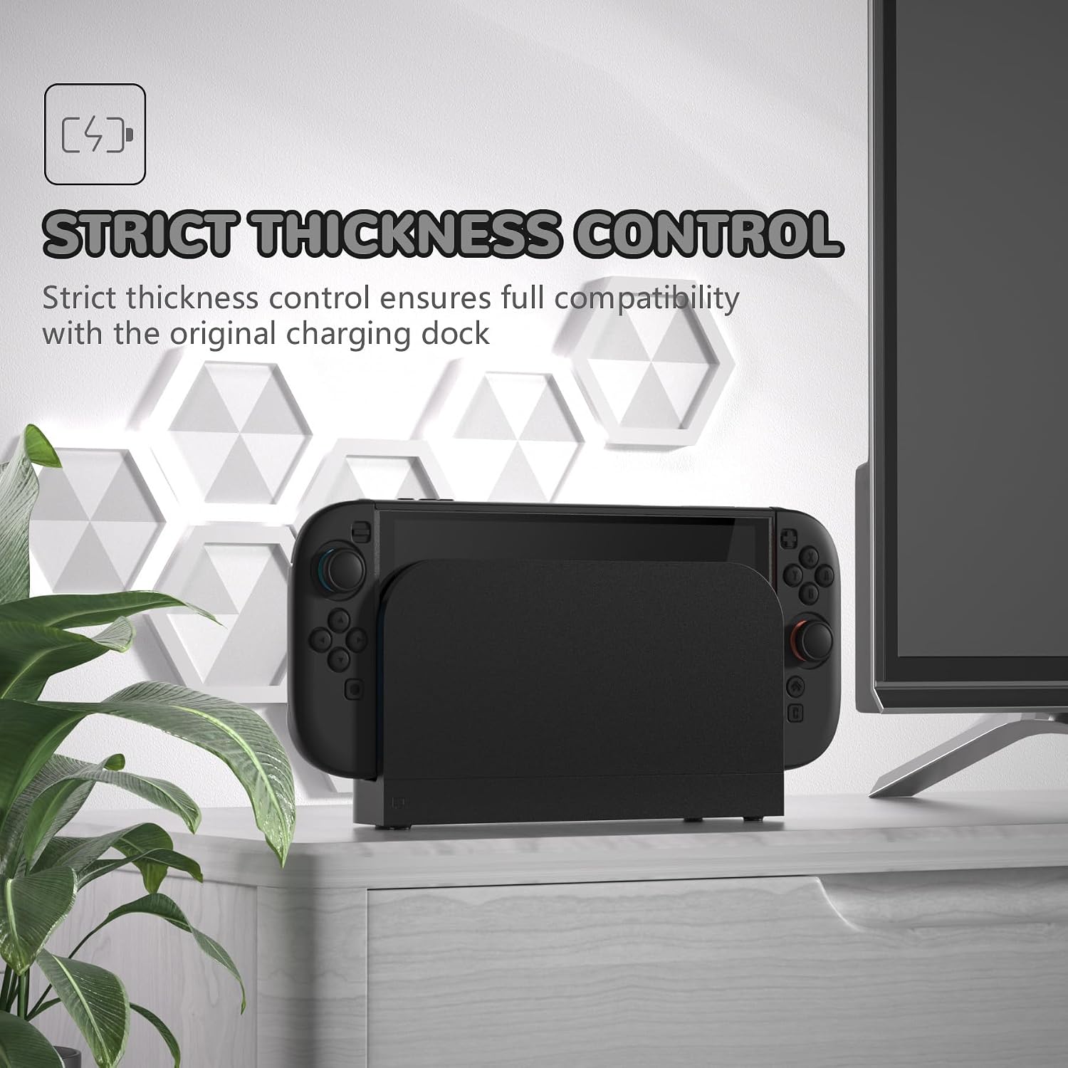 PROTECTOR PARA NINTENDO SWITCH 2 PLAYVITAL CON SOPORTE EXTRA Y TAPAS PARA JOYSTICK NEGRO - 4
