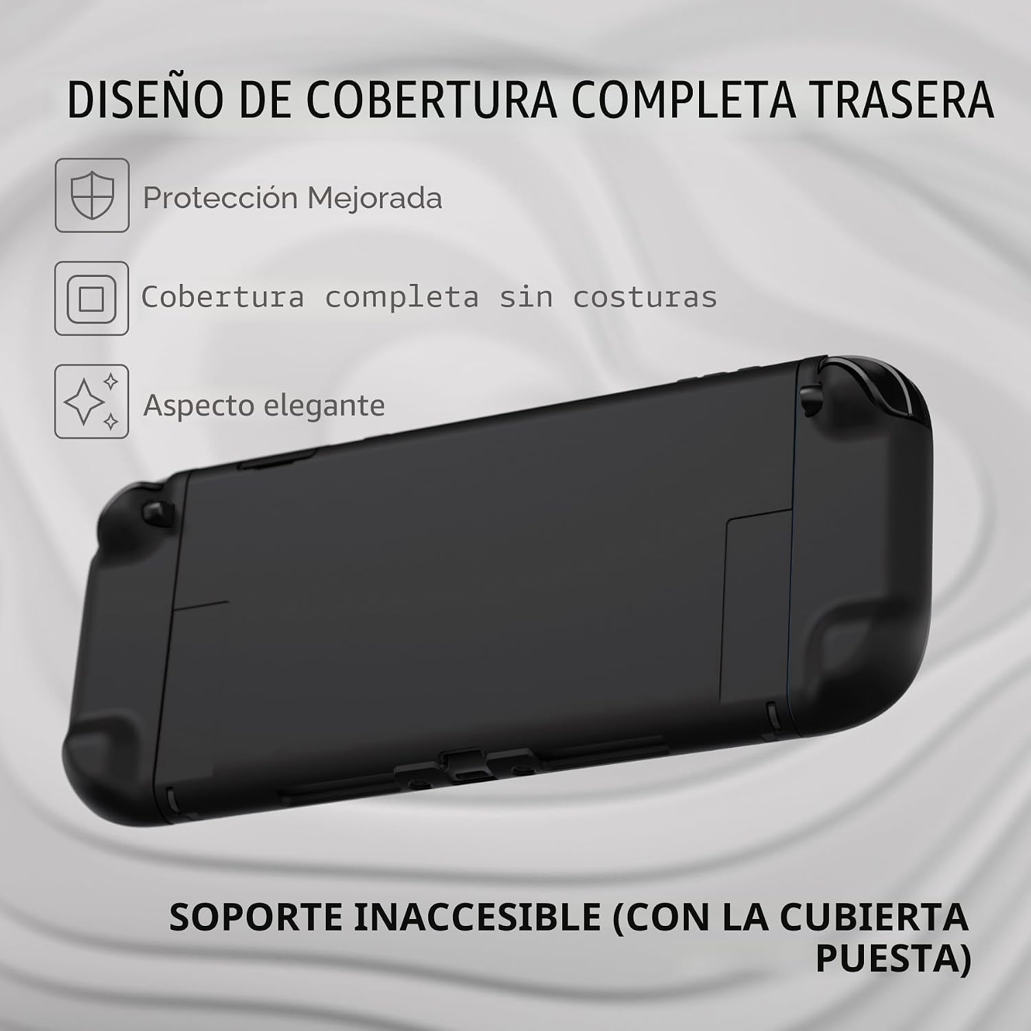 PROTECTOR PARA NINTENDO SWITCH 2 PLAYVITAL CON SOPORTE EXTRA Y TAPAS PARA JOYSTICK NEGRO - 5