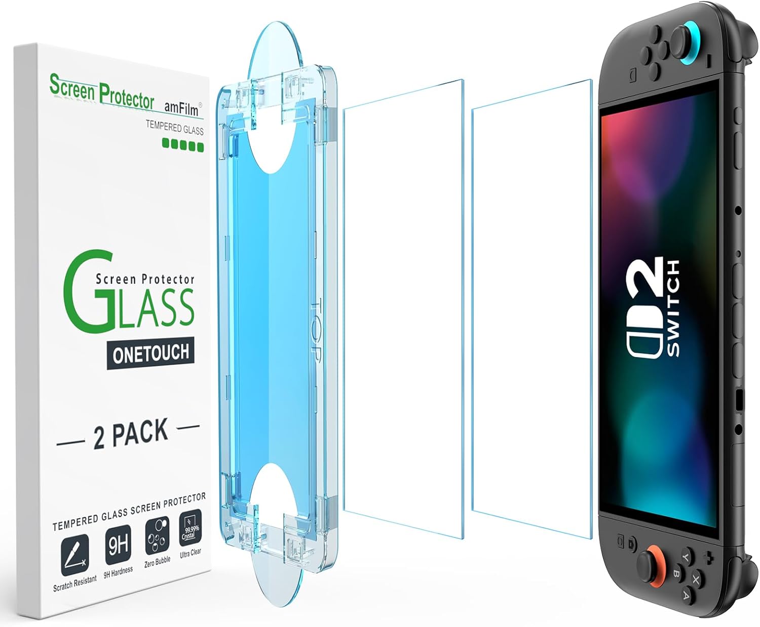 PROTECTOR DE PANTALLA AMFILM AUTO-ALIGNMENT ONETOUCH PARA NINTENDO SWITCH 2 2025 - 1