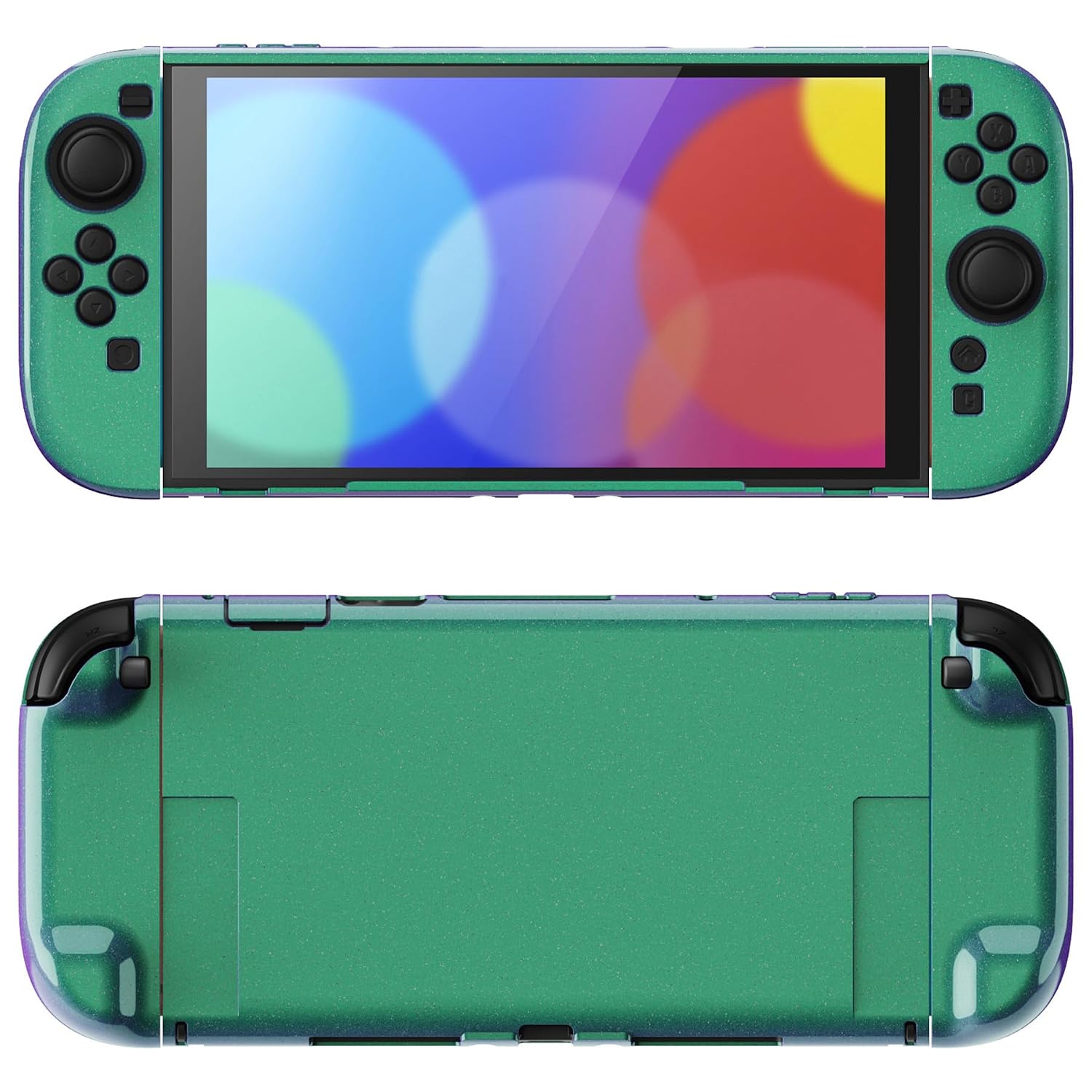 PROTECTOR RÍGIDO PLAYVITAL PARA NINTENDO SWITCH 2 CON SOPORTE EXTRA Y TAPAS PARA JOYSTICK VERDE CAMALEÓN - 1