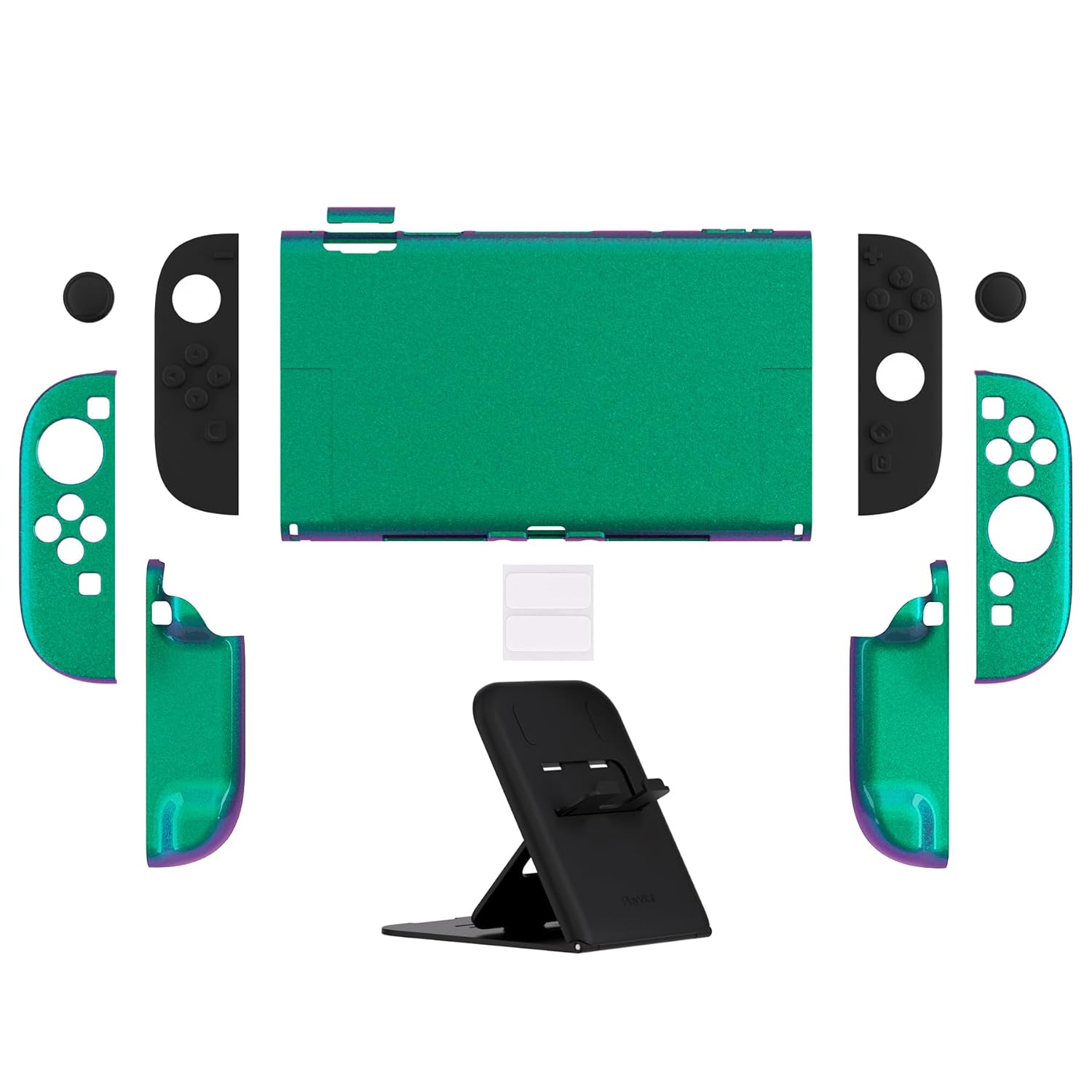 PROTECTOR RÍGIDO PLAYVITAL PARA NINTENDO SWITCH 2 CON SOPORTE EXTRA Y TAPAS PARA JOYSTICK VERDE CAMALEÓN - 2