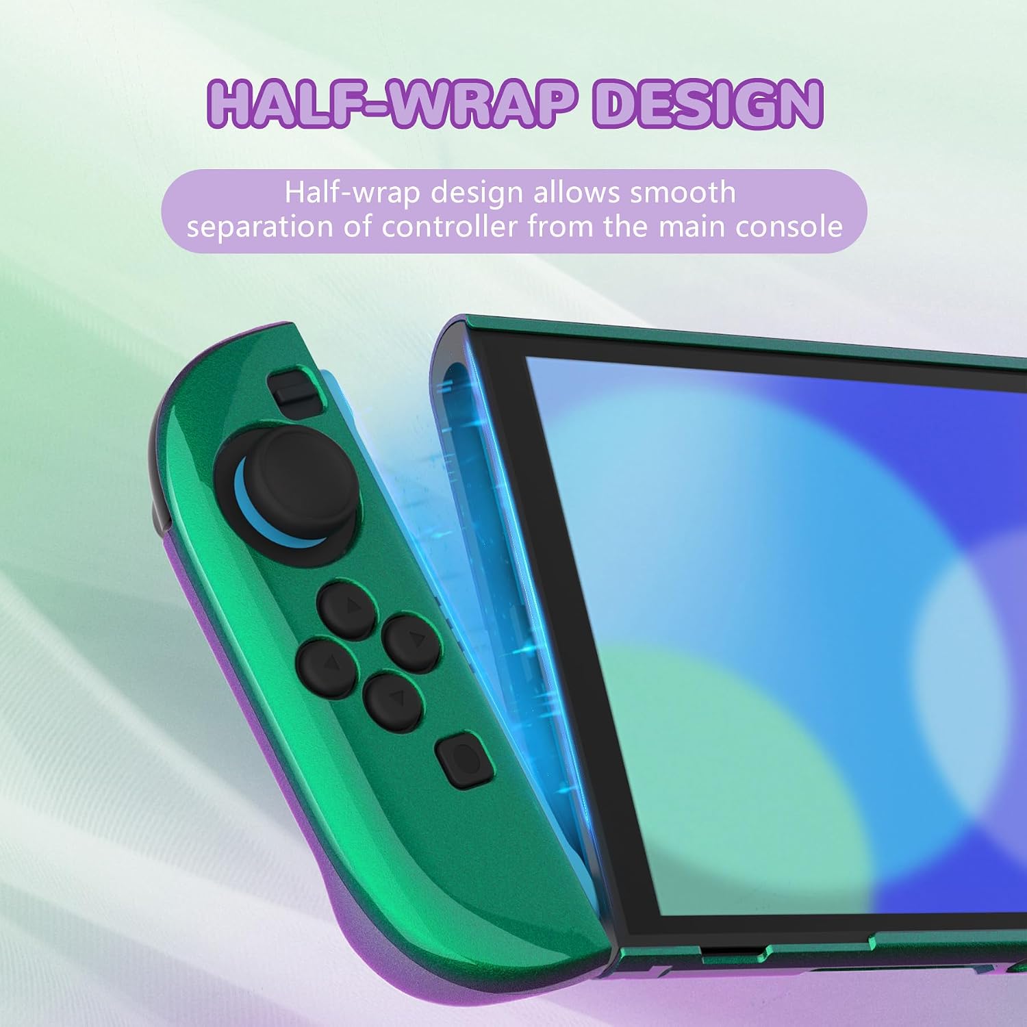 PROTECTOR RÍGIDO PLAYVITAL PARA NINTENDO SWITCH 2 CON SOPORTE EXTRA Y TAPAS PARA JOYSTICK VERDE CAMALEÓN - 3