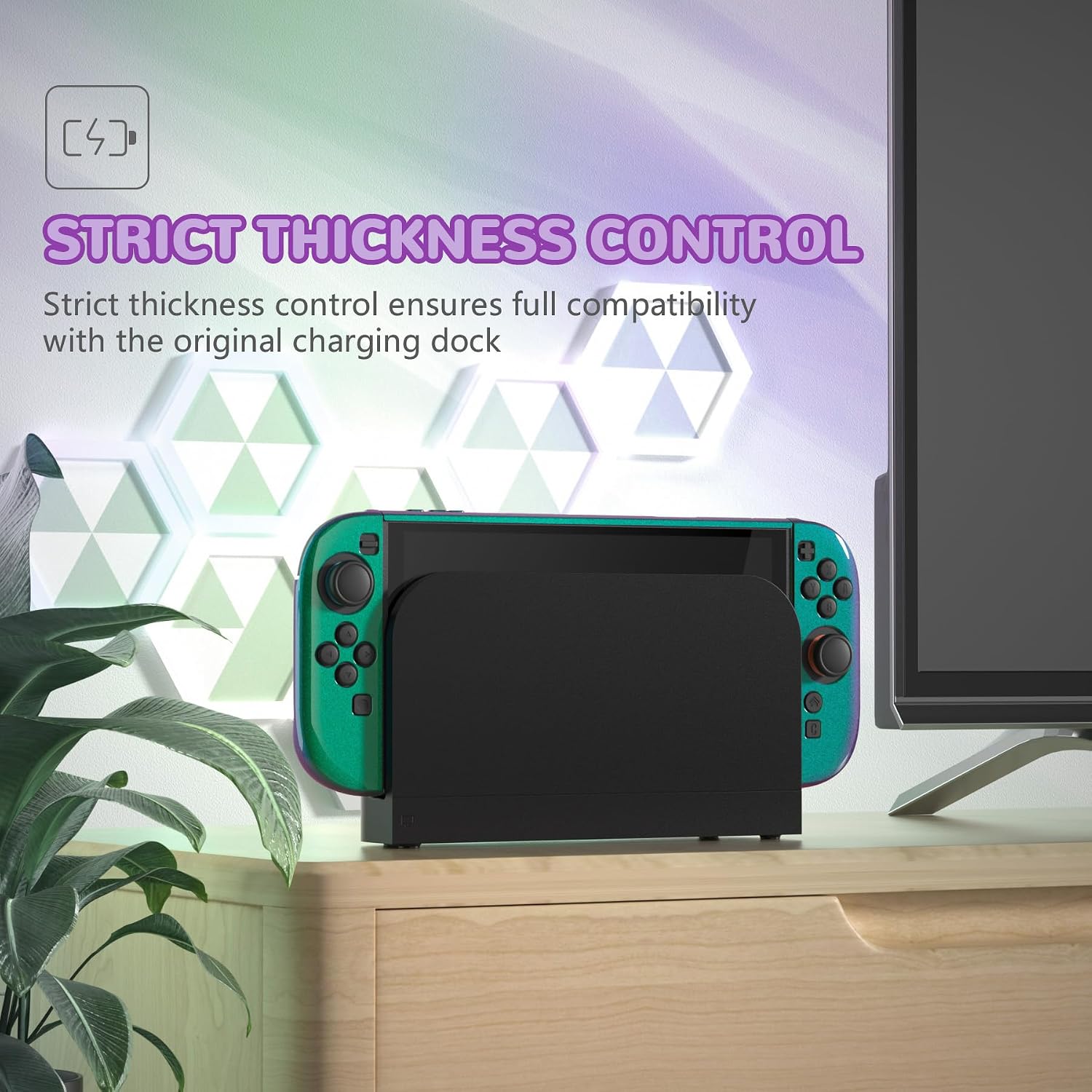 PROTECTOR RÍGIDO PLAYVITAL PARA NINTENDO SWITCH 2 CON SOPORTE EXTRA Y TAPAS PARA JOYSTICK VERDE CAMALEÓN - 4