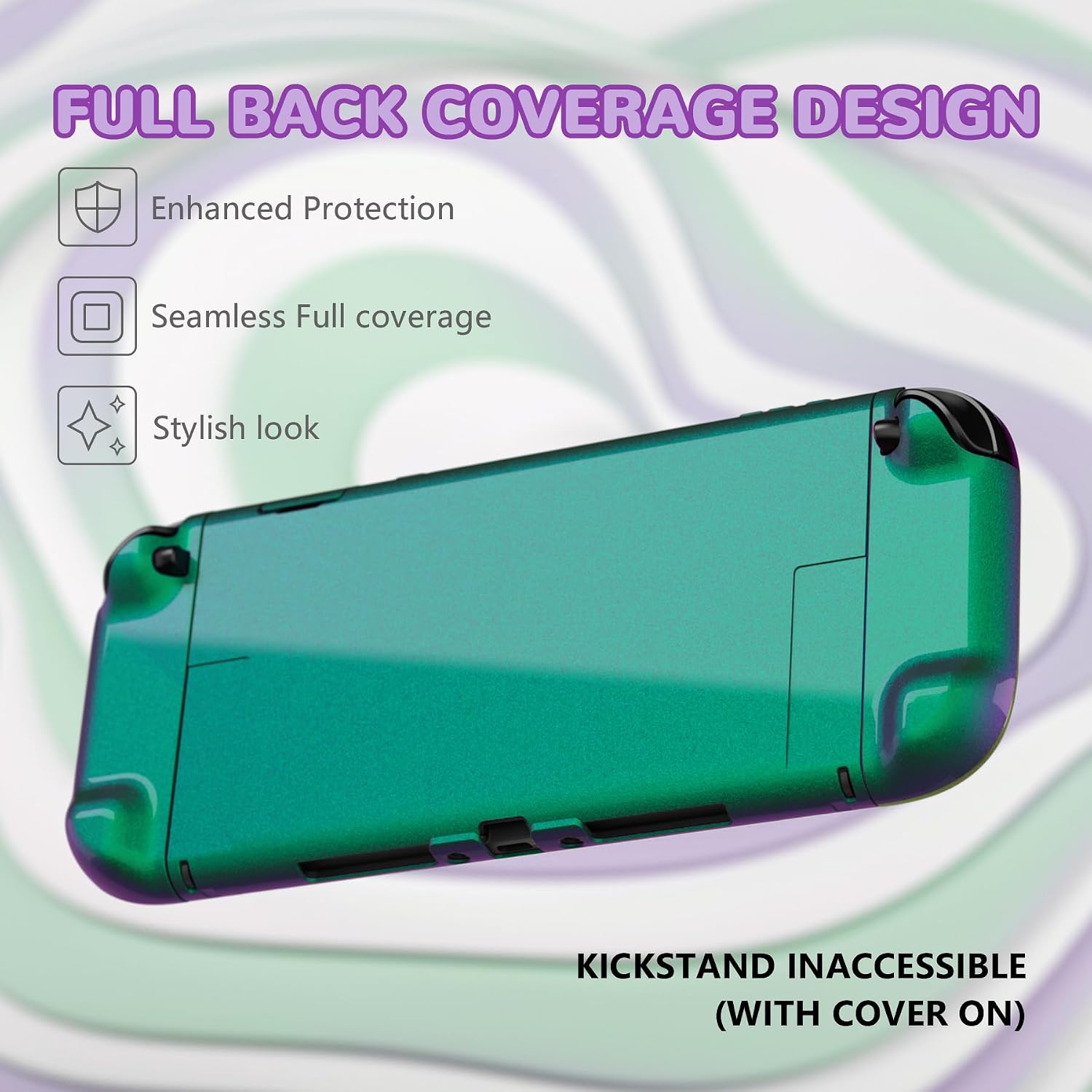 PROTECTOR RÍGIDO PLAYVITAL PARA NINTENDO SWITCH 2 CON SOPORTE EXTRA Y TAPAS PARA JOYSTICK VERDE CAMALEÓN - 5