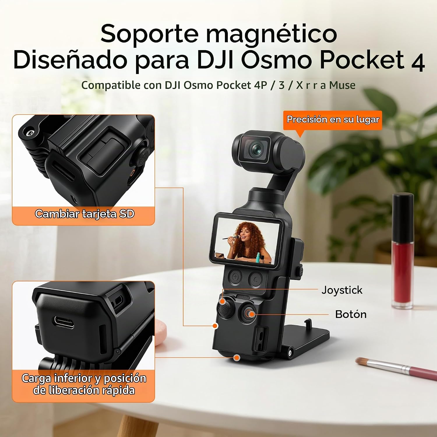 SOPORTE MAGNÉTICO AMAZEAR PARA DJI OSMO POCKET 4 Y POCKET 3 - 2