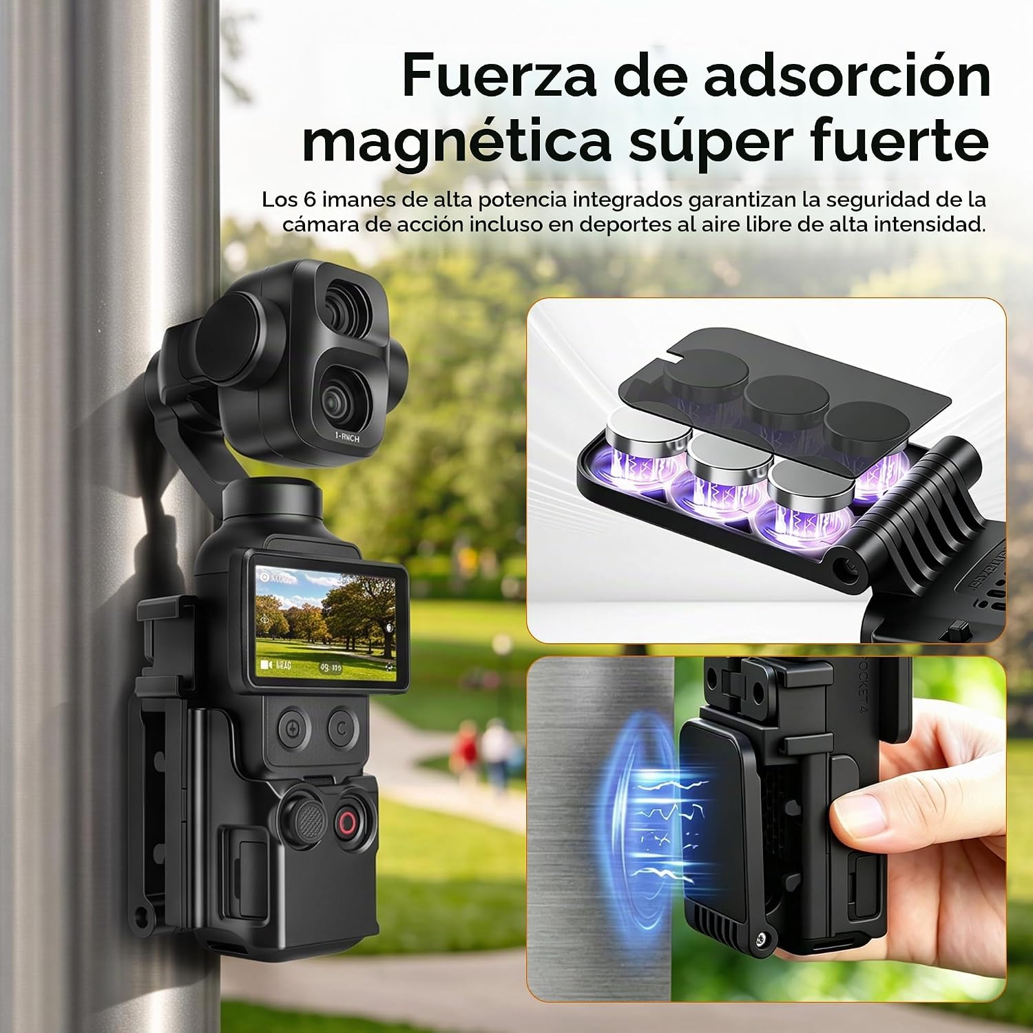 SOPORTE MAGNÉTICO AMAZEAR PARA DJI OSMO POCKET 4 Y POCKET 3 - 3