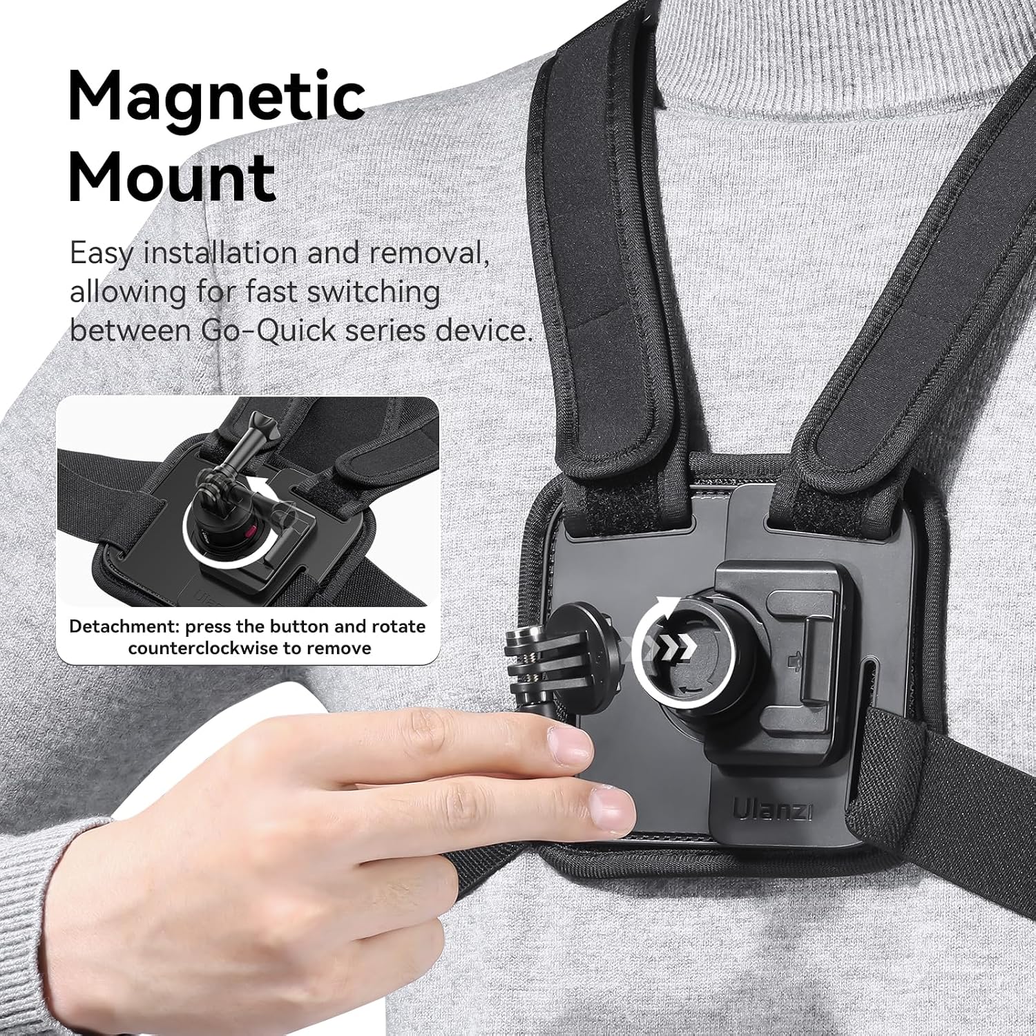 SOPORTE DE PECHO AJUSTABLE ULANZI CM028 PARA CÁMARA DE ACCIÓN Y TELÉFONO - 4