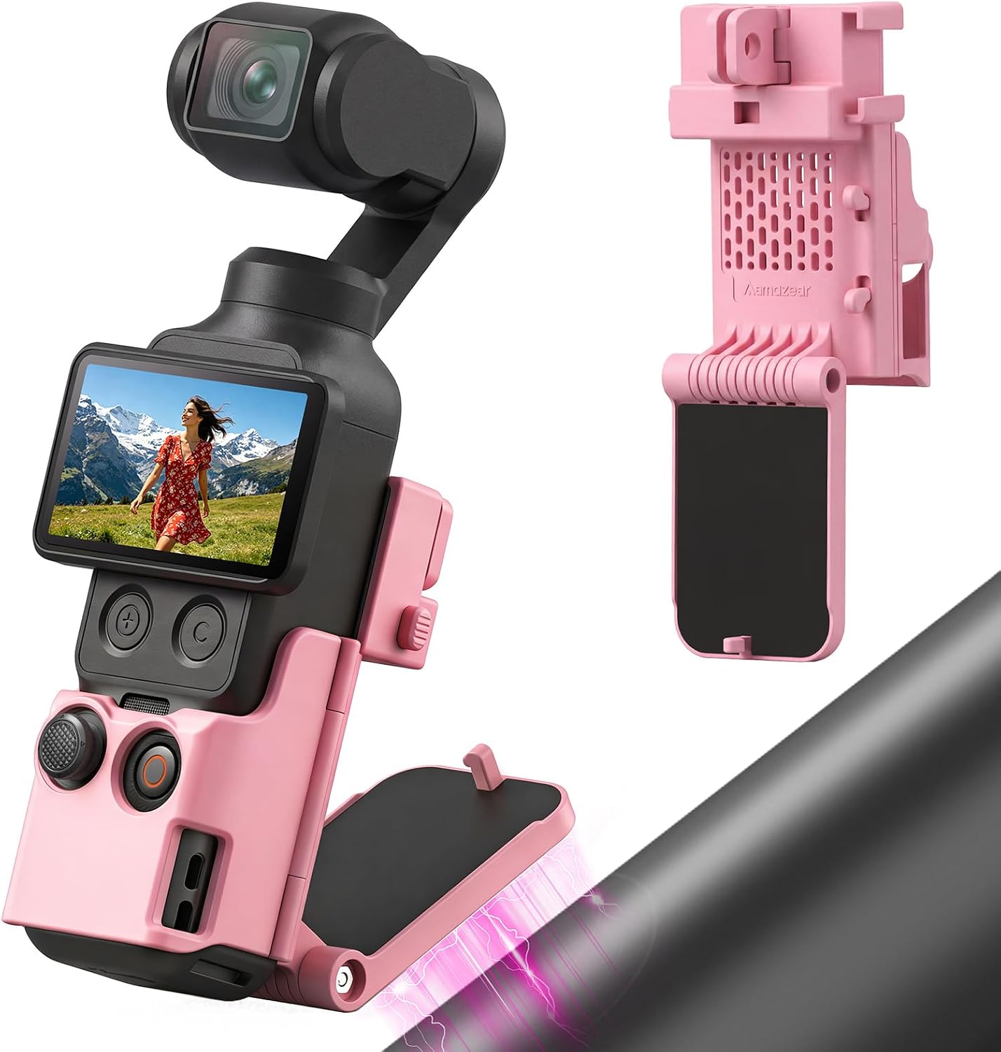 SOPORTE MAGNÉTICO AMAZEAR PARA DJI OSMO POCKET 4P/4/3/XTRA MUSE ROSA - 1